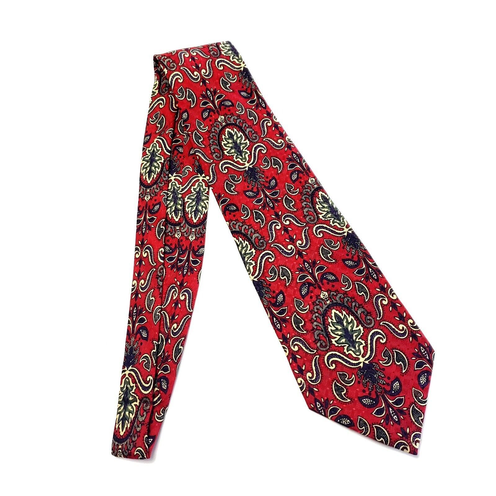Designer Mark Shale Jacquard Red Floral Woven Silk Tie Size ONE SIZE - 6 Thumbnail