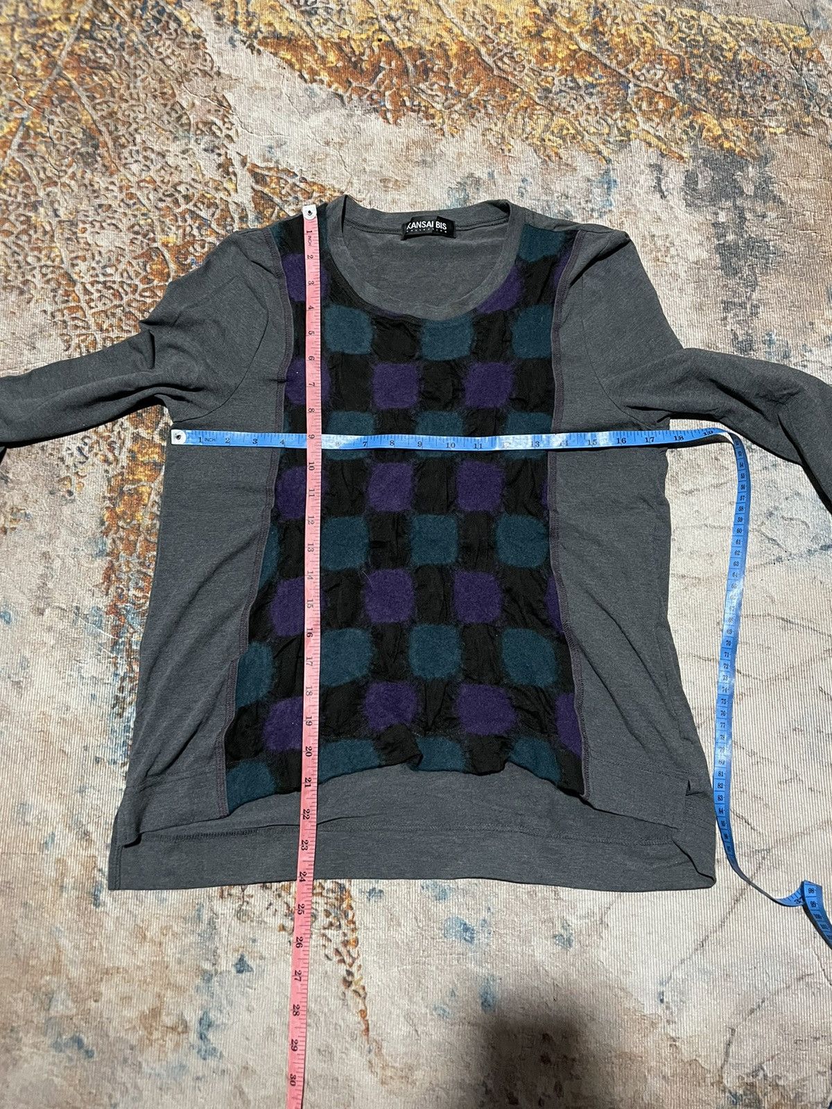 Japanese Brand × Vintage × Yohji Yamamoto Kansai Yamamoto Bis Signature Yamamoto longsleeve patchwork Size US M / EU 48-50 / 2 - 6 Thumbnail