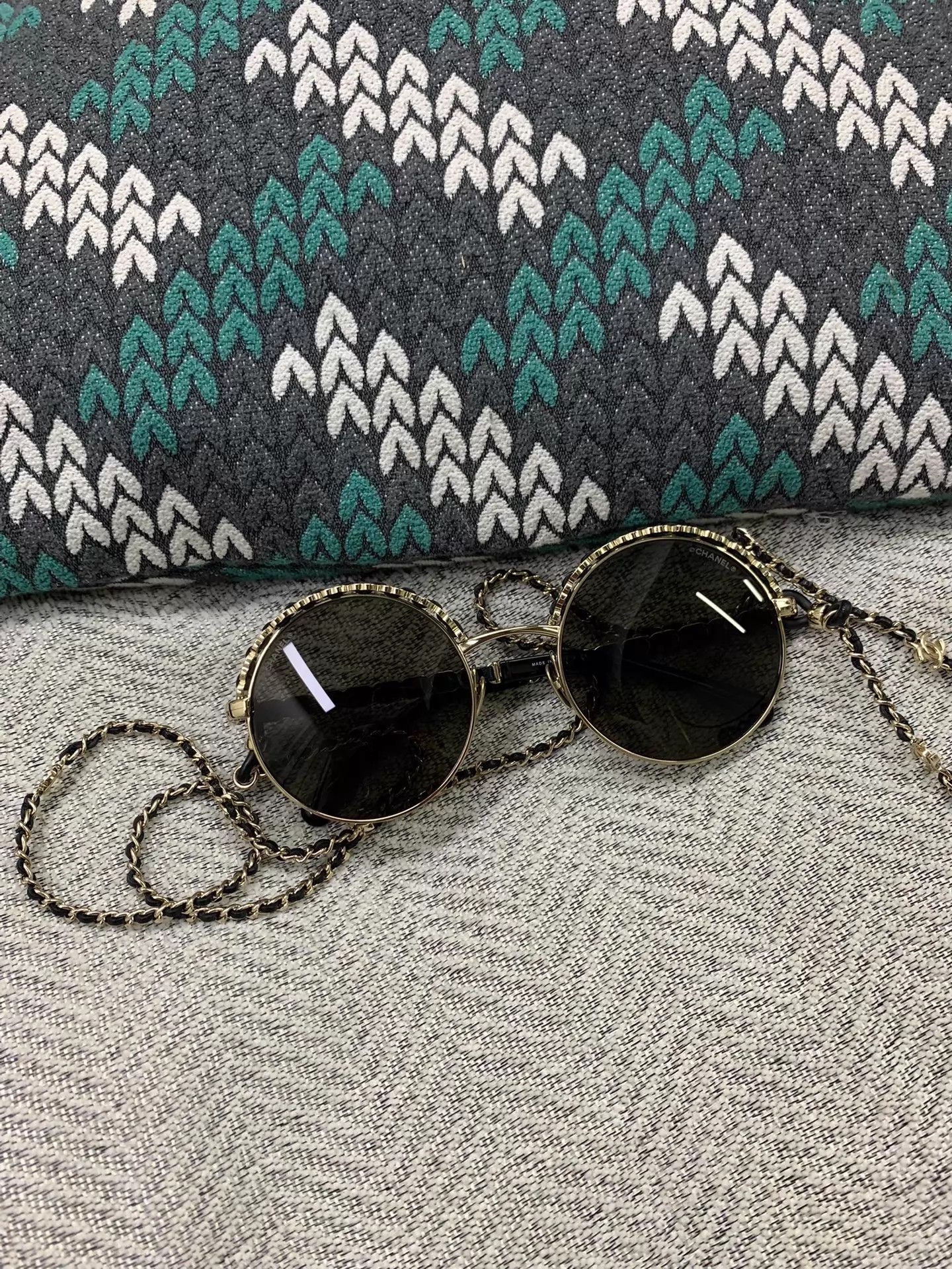 Chanel Chanel Leather Chain Full Logo Sunglasses New Size ONE SIZE - 2 Thumbnail
