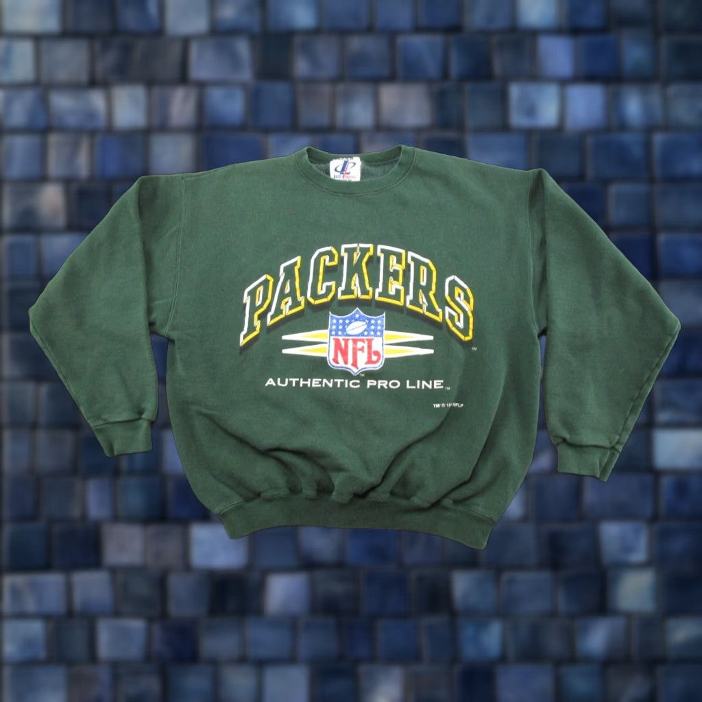 Logo Athletic VINTAGE Green Bay Packers Logo Athletic Sweatshirt Mens M Green NFL 90s Sports Crew Neck Pullover Logo Athletic All Seasons Winter Fall Spring Size US M / EU 48-50 / 2 - 1 Thumbnail