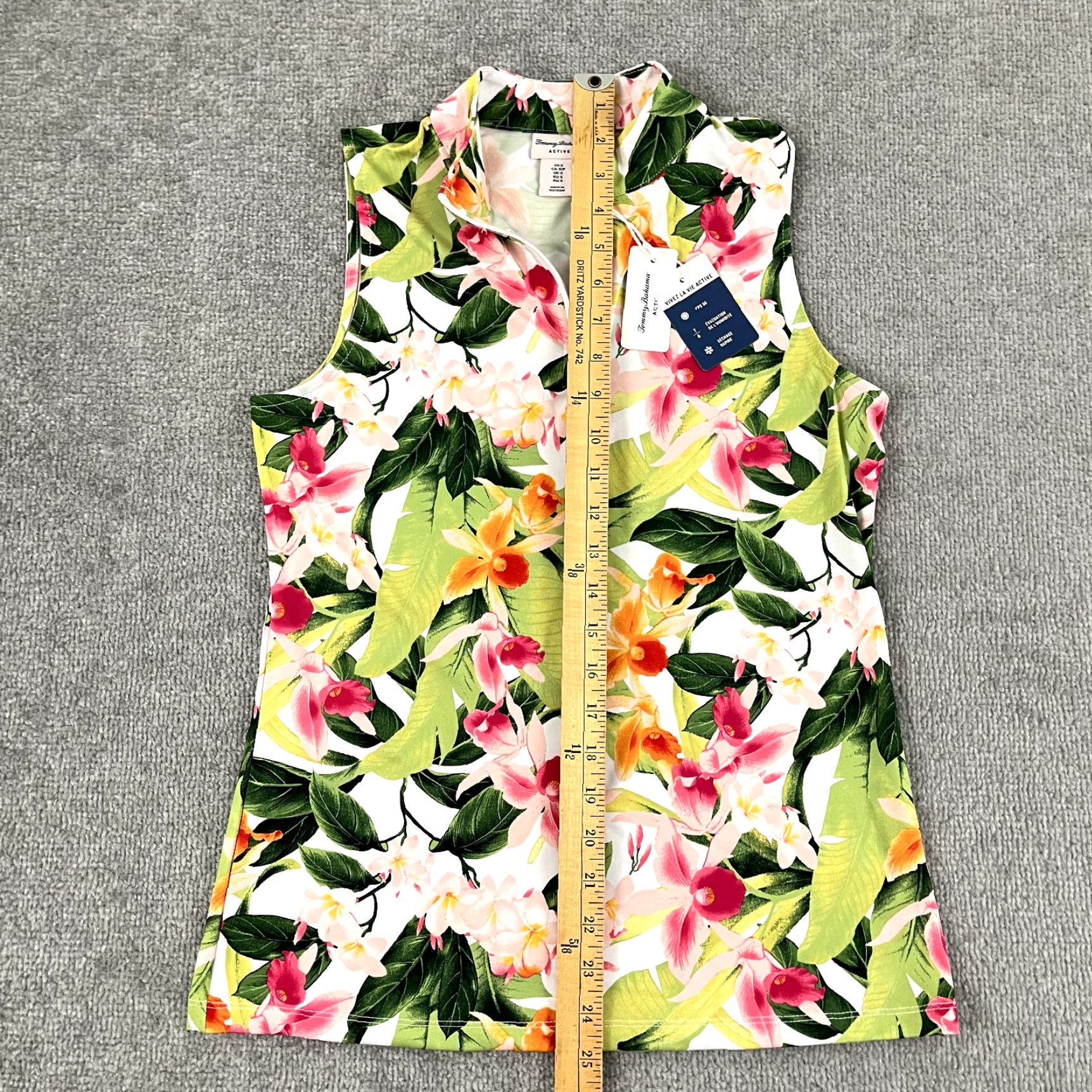 Tommy Bahama TOMMY BAHAMA Pullover Womens Small White Floral Hawaiian Quarter Zip Active Golf Jacket Shirt Size S / US 4 / IT 40 - 4 Thumbnail