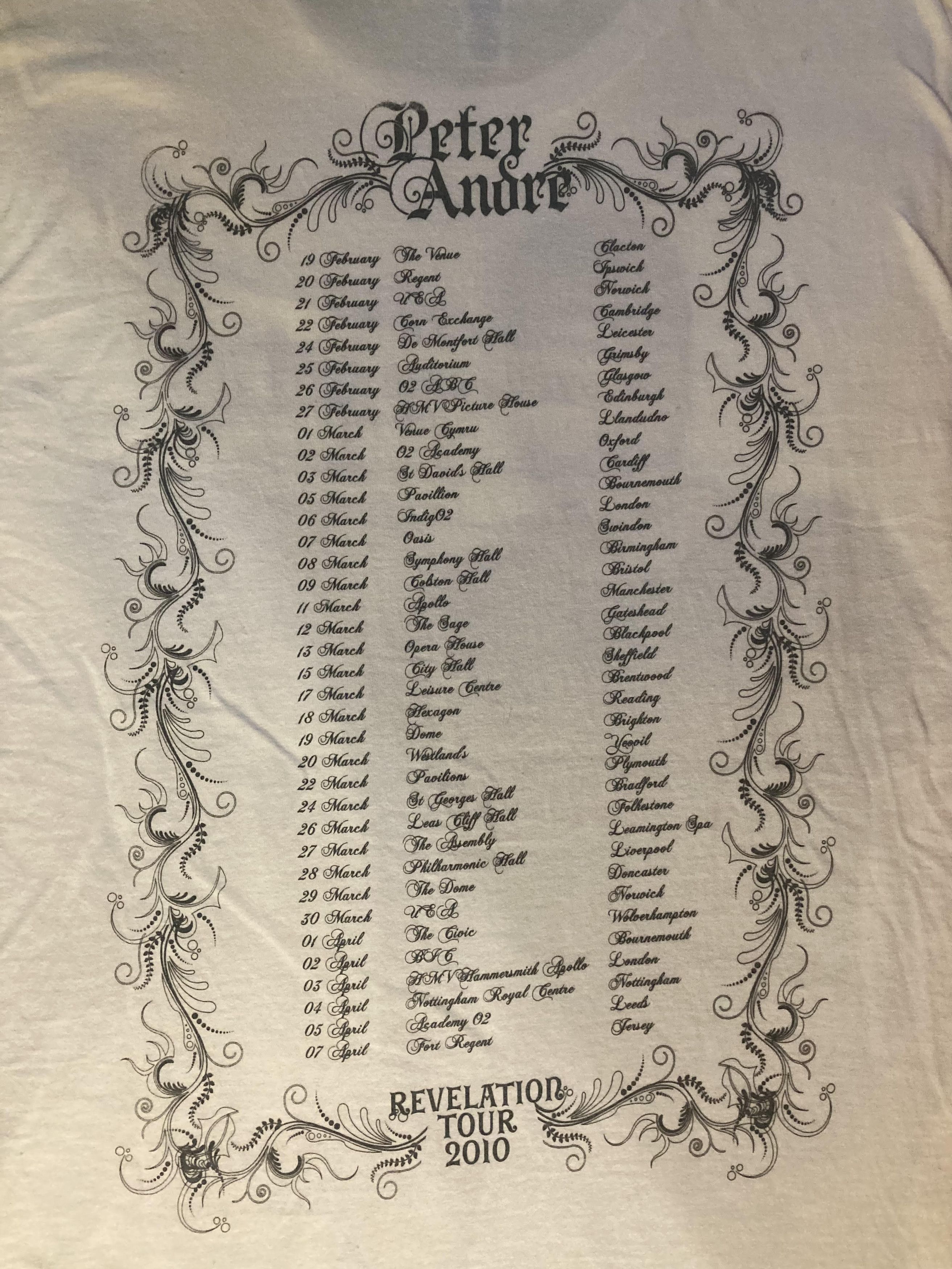 Band Tees 2010 Peter Andre Revelation Tour Rhythm And Blues White Size M / US 6-8 / IT 42-44 - 7 Thumbnail