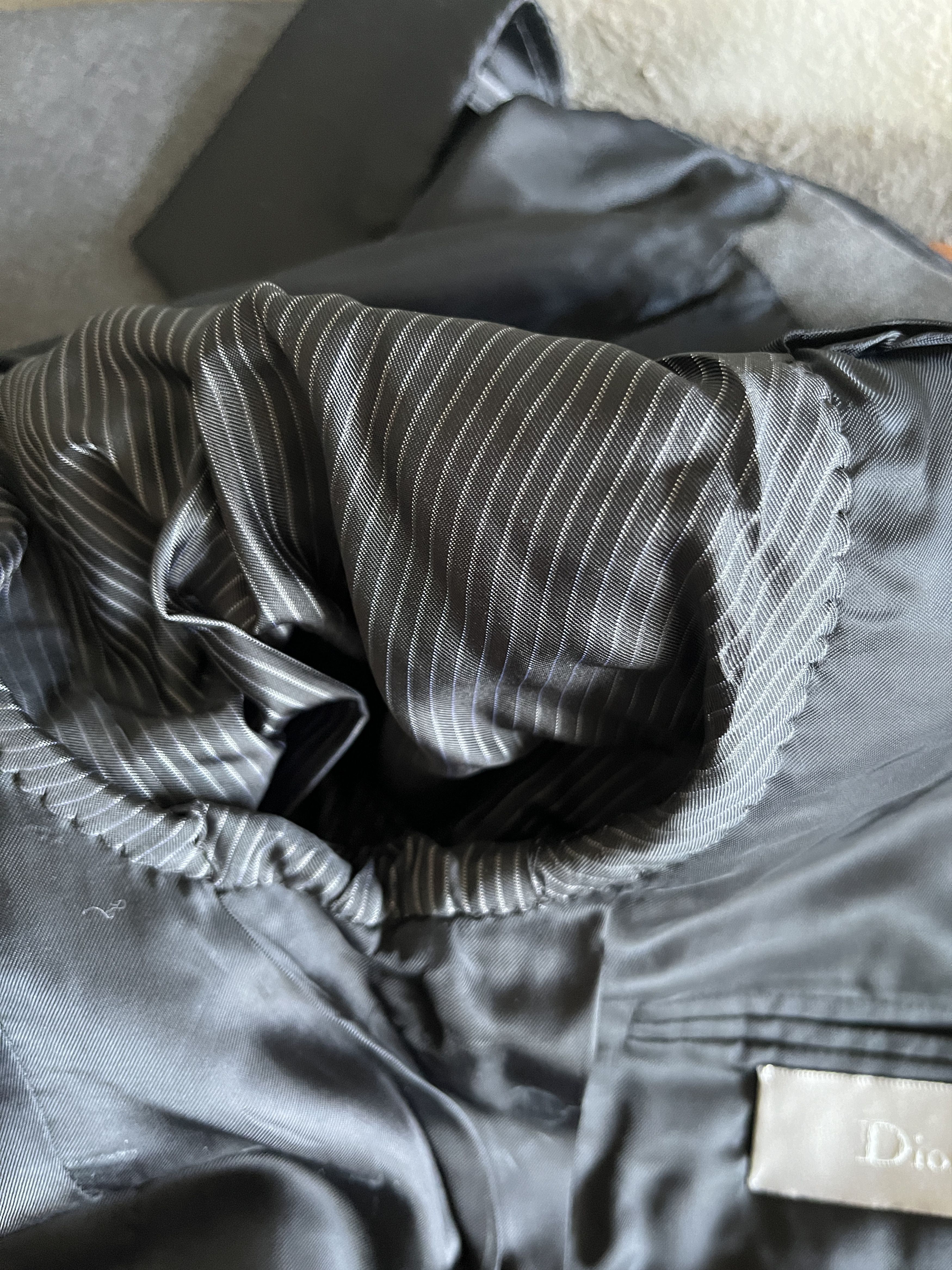 Dior × Hedi Slimane Dior Homme Navigate Blazer Jacket Grey Satin FW07 Slimane Size 48R - 13 Thumbnail