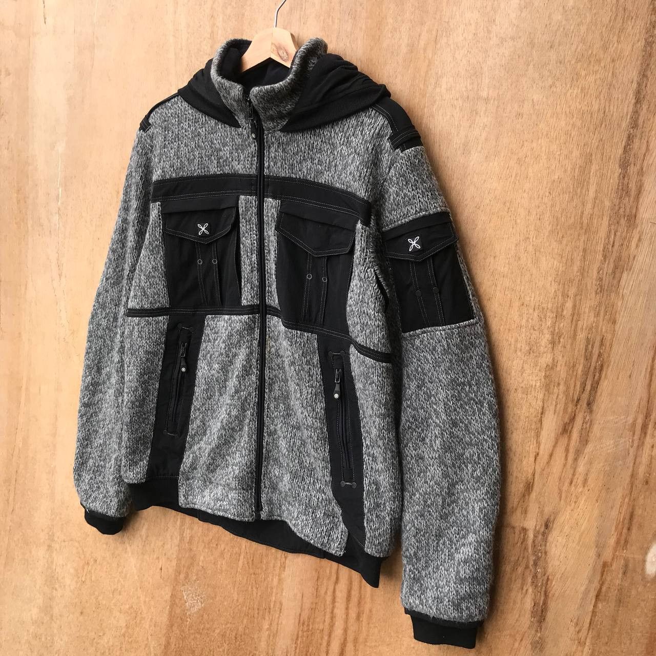 Japanese Brand MONTURA REMIX BIKER KNIT JACKET OUTDOOR JUMPER HOODIE Size US L / EU 52-54 / 3 - 11 Thumbnail