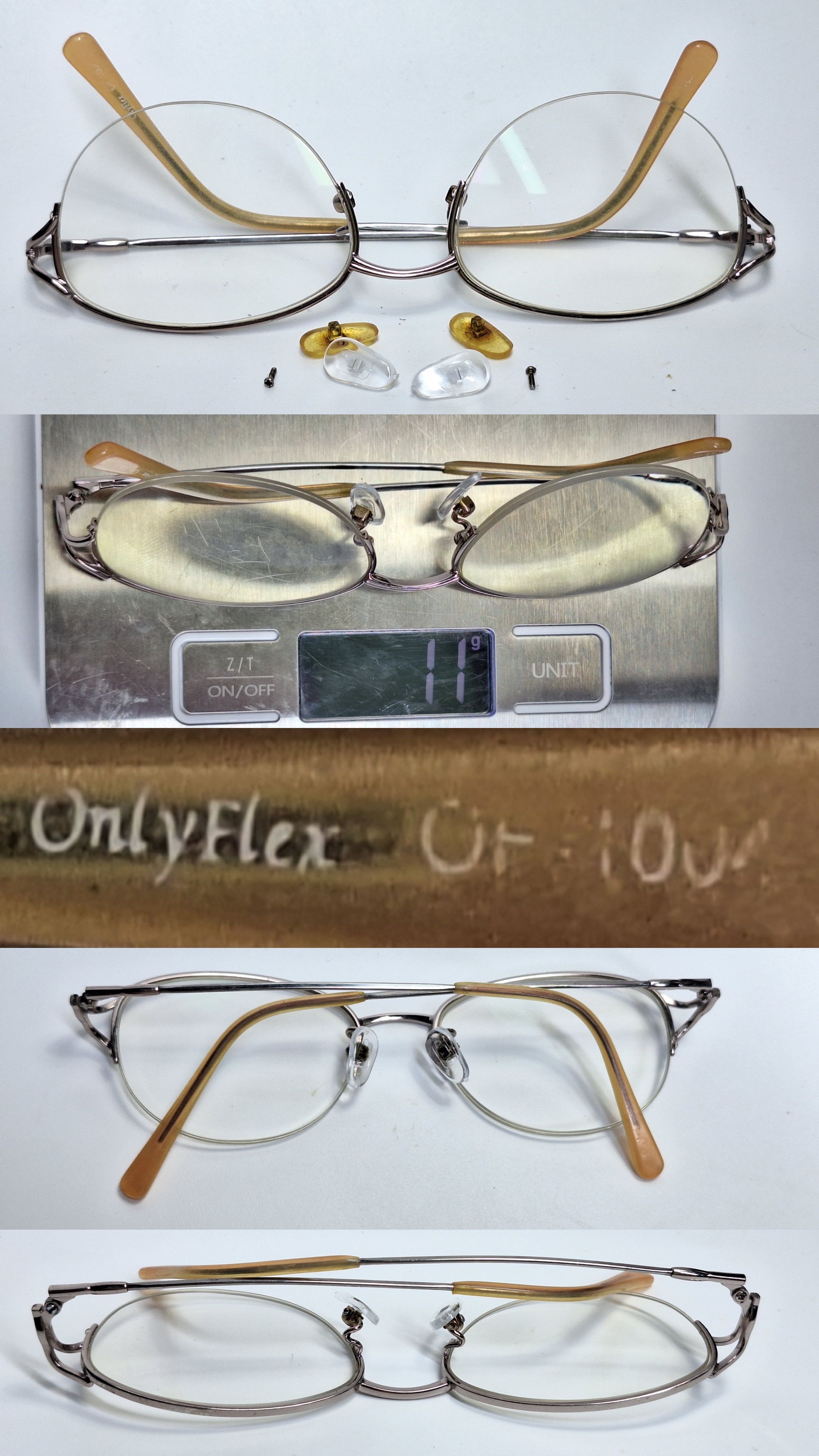 Other 90s Japan Vintage ONLYFLEX OF-1004 Half Rim Eyeglass Frame Size ONE SIZE - 6 Thumbnail