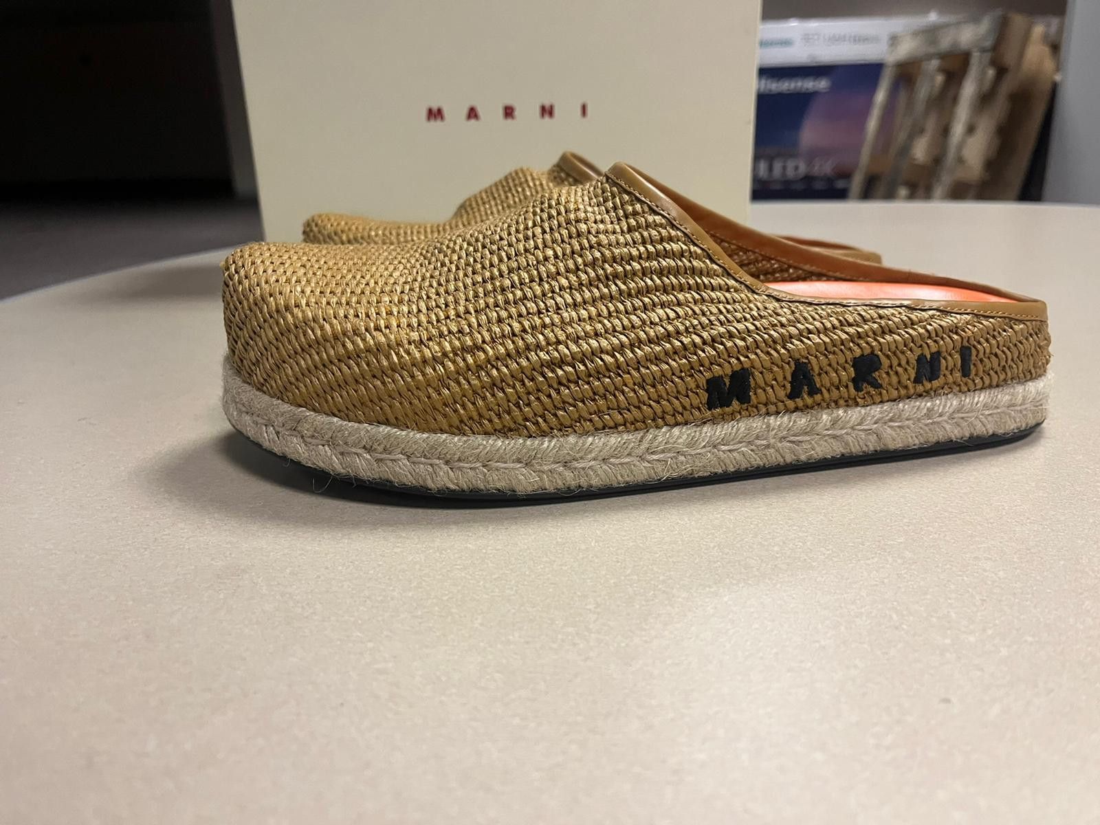 Marni Sabot Raffa Slip On Sandals / Shoes in Brown Size US 11 / EU 44 - 1 Thumbnail