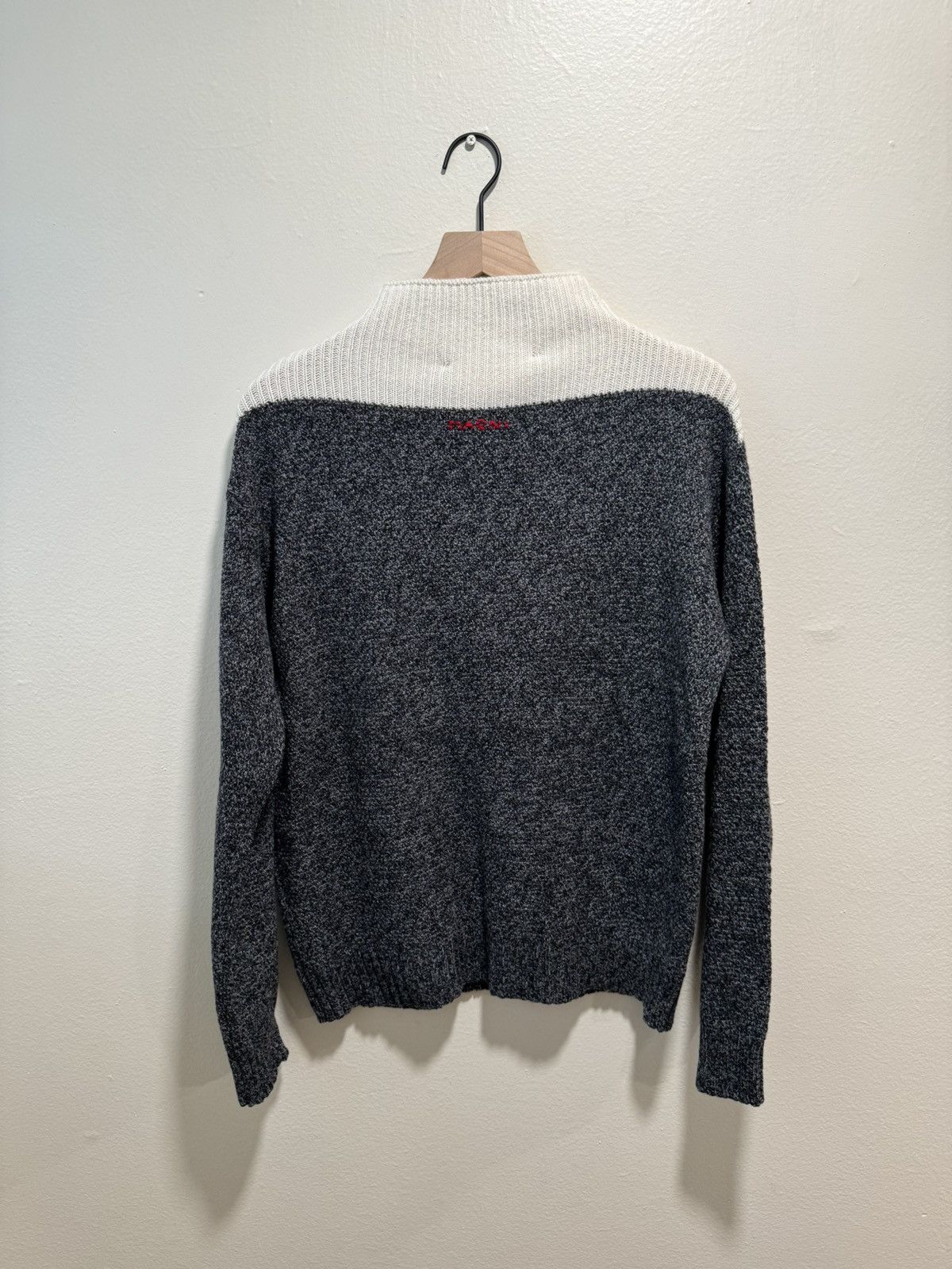 Marni TURTLENECK SWEATER - GREY/WHITE Size US M / EU 48-50 / 2 - 3 Thumbnail