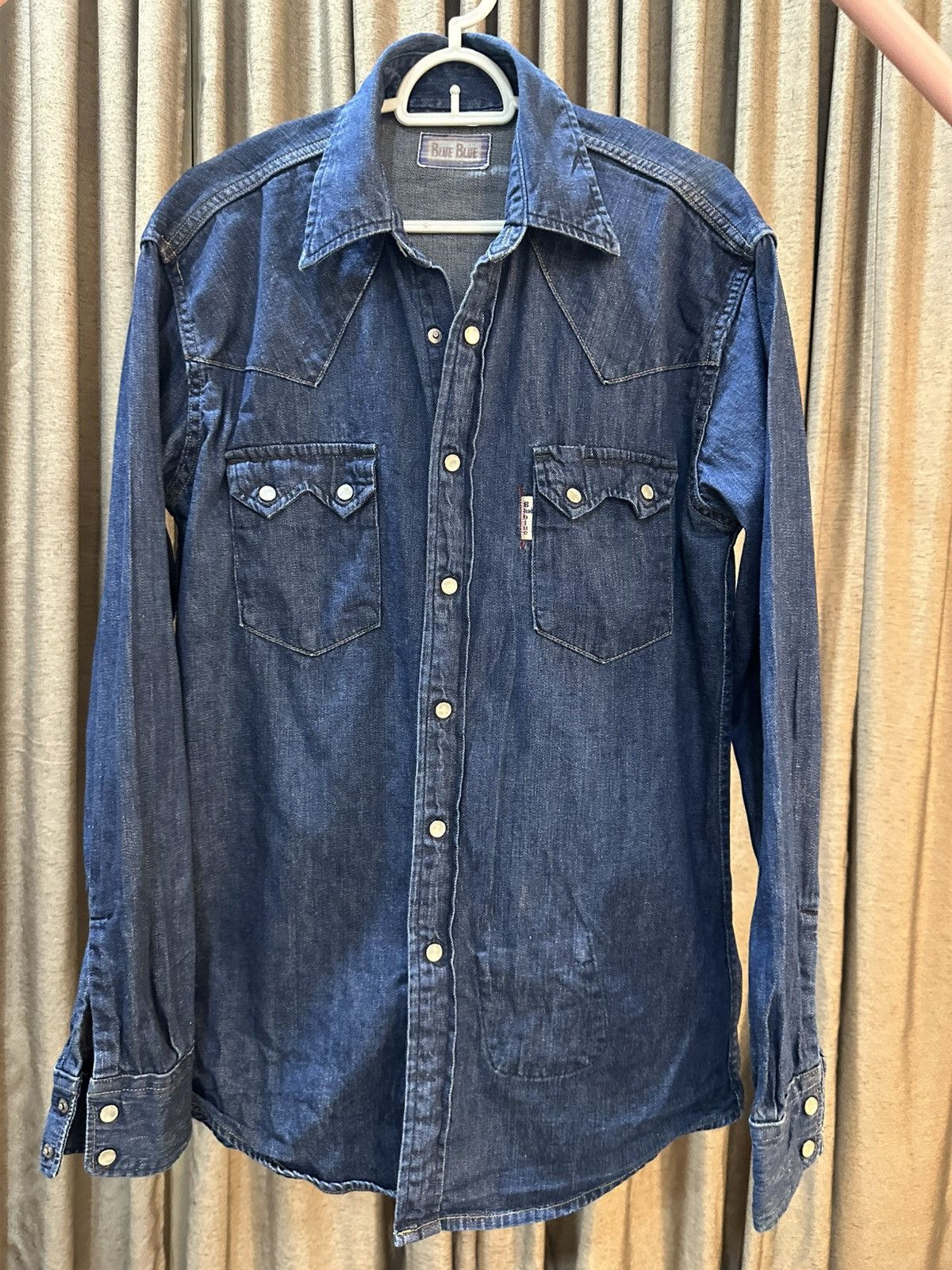 Blue Blue Japan Vintage 90s Blue Blue Japan Western Denim Shirt Size US S / EU 44-46 / 1 - 1 Thumbnail