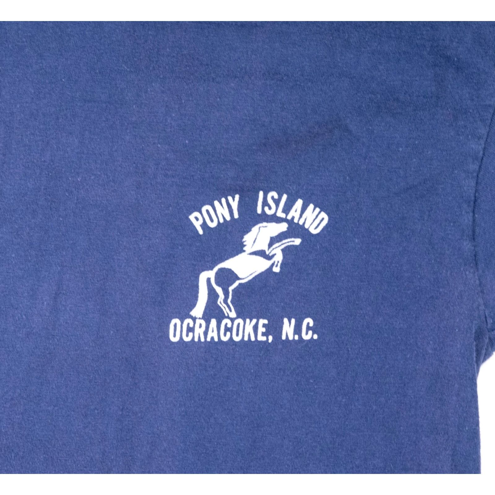 Hanes VINTAGE 70s Ocracoke North Carolina T Shirt Size Large Pony Island Single Stitch Hanes Short Sleeve Men Blue Graphic Tee 1970s Looks Grunge Size US L / EU 52-54 / 3 - 4 Thumbnail