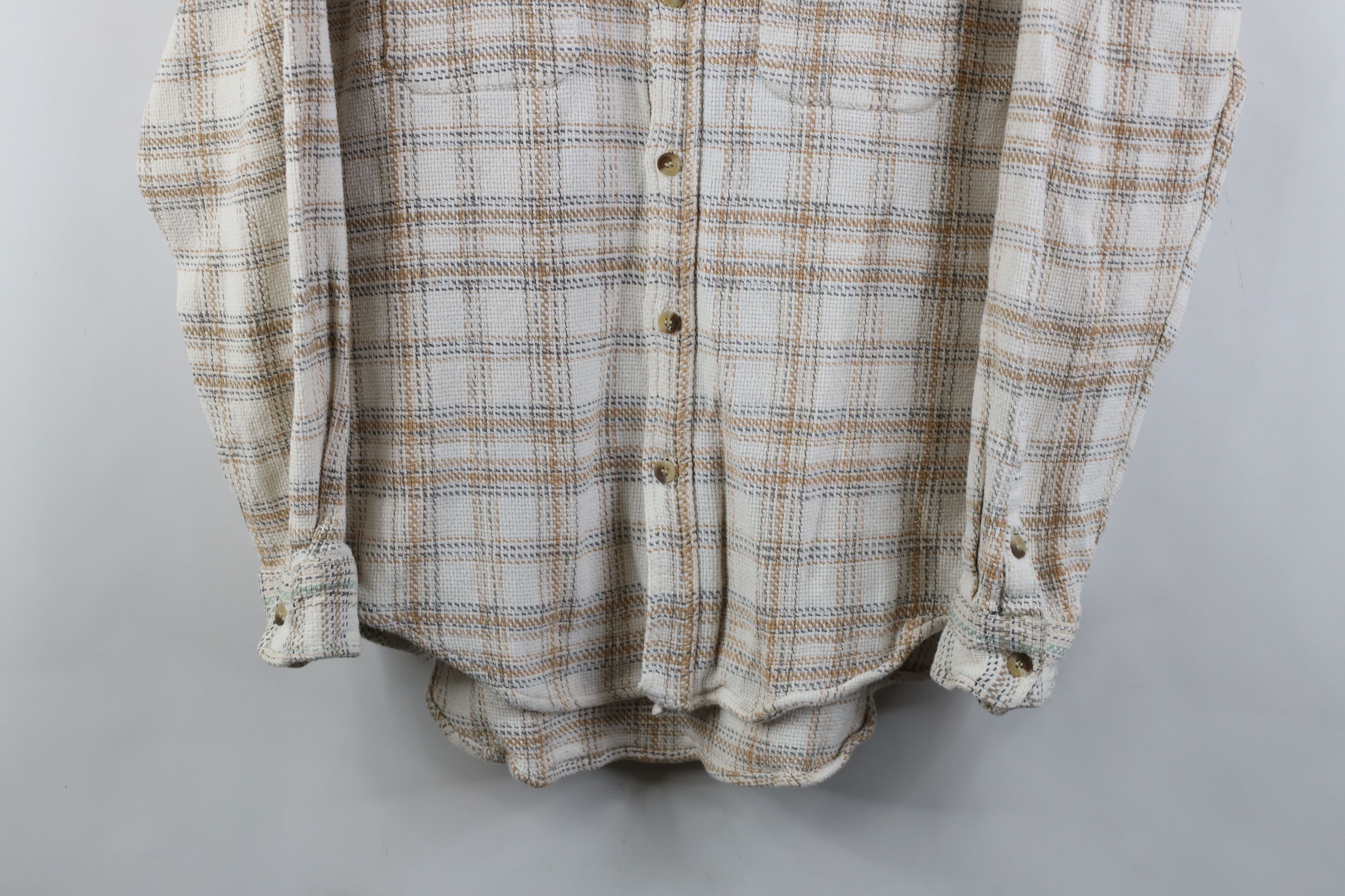 Vintage Vintage 90s Streetwear Cotton Weave Knit Button Shirt Plaid Size US XL / EU 56 / 4 - 3 Thumbnail