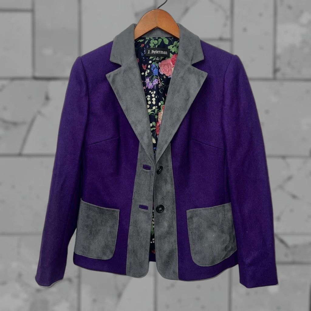 Vintage J Peterman Wool Blend Blazer Womens Size 2 Purple Size XS / US 0-2 / IT 36-38 - 1 Thumbnail