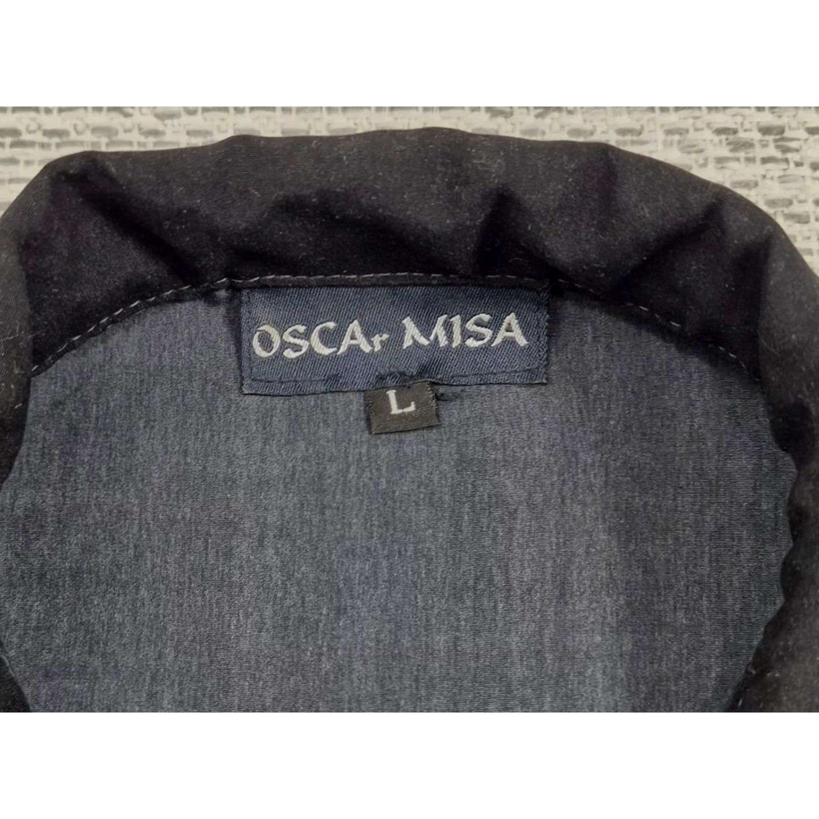 Vintage VTG OSCA MISA Button Up Shirt Mens Large Pink Palm Tree Hawaiian Short Sleeve Gray Black Graphic Print Casual Size US L / EU 52-54 / 3 - 7 Thumbnail