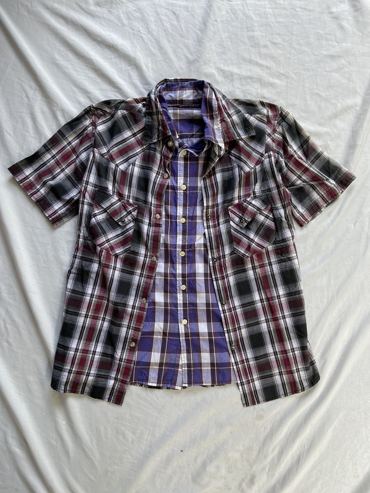 Japanese Brand OMKOE DOUBLE LAYER BUTTON UP SHIRT Size US L / EU 52-54 / 3 - 1 Thumbnail