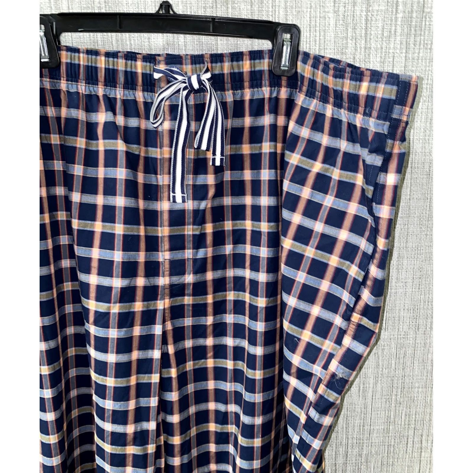 Cremieux Cremieux Pajama Pants Mens 4XB Blue/Orange Plaid NWT Size US 39 - 2 Thumbnail