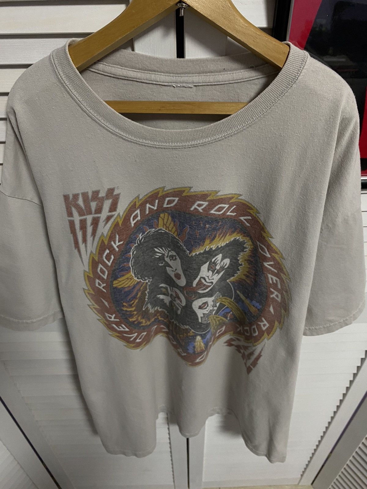 KISS Vintage 90s T-Shirt Kiss Rock And Roll Over Reversible Print Size US XL / EU 56 / 4 - 3 Thumbnail