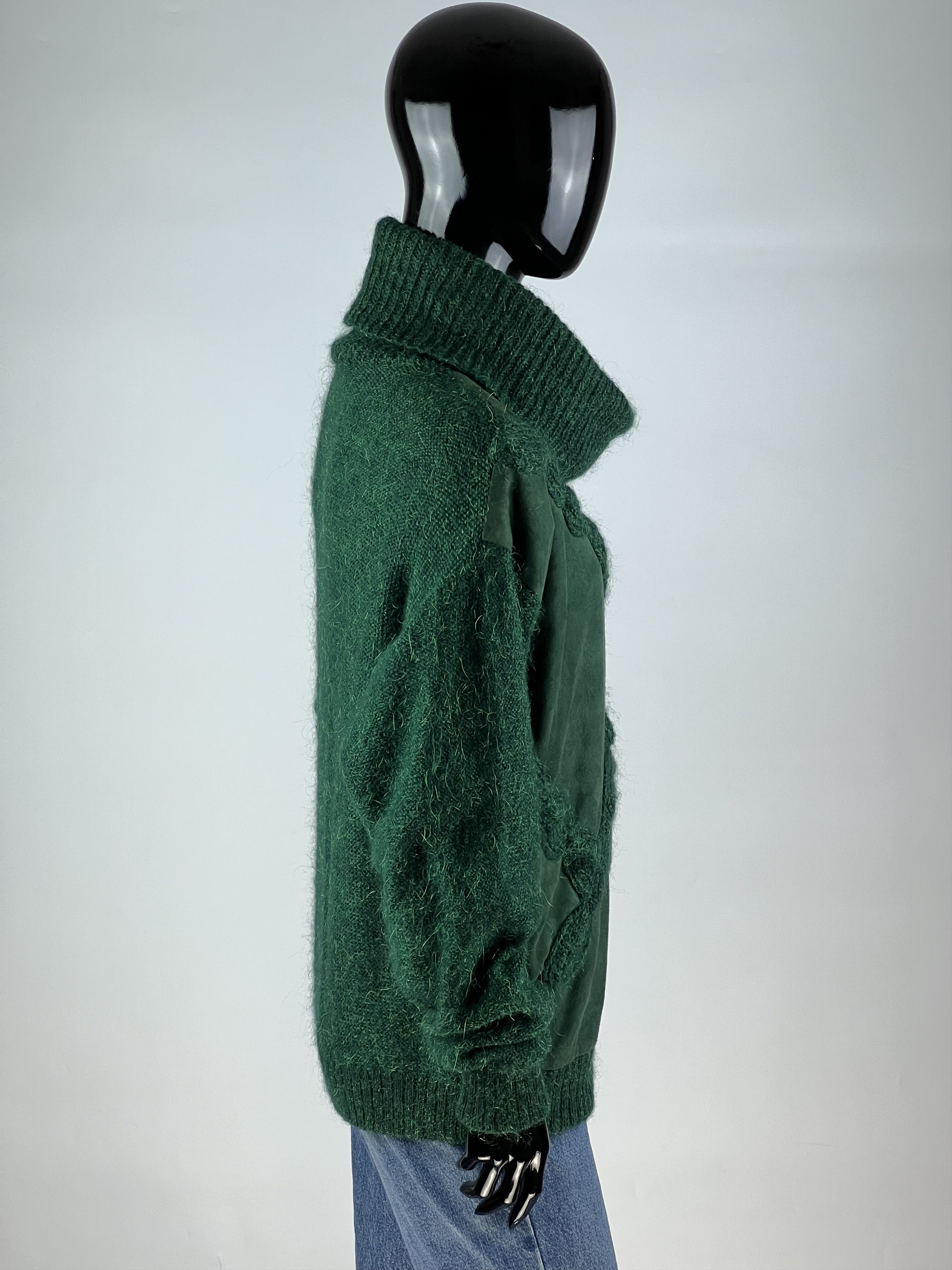 Bruno Magli × Vintage Bruno Magli Rare Suede Mohair Super Kid Turtleneck Sweater Size M / US 6-8 / IT 42-44 - 2 Thumbnail