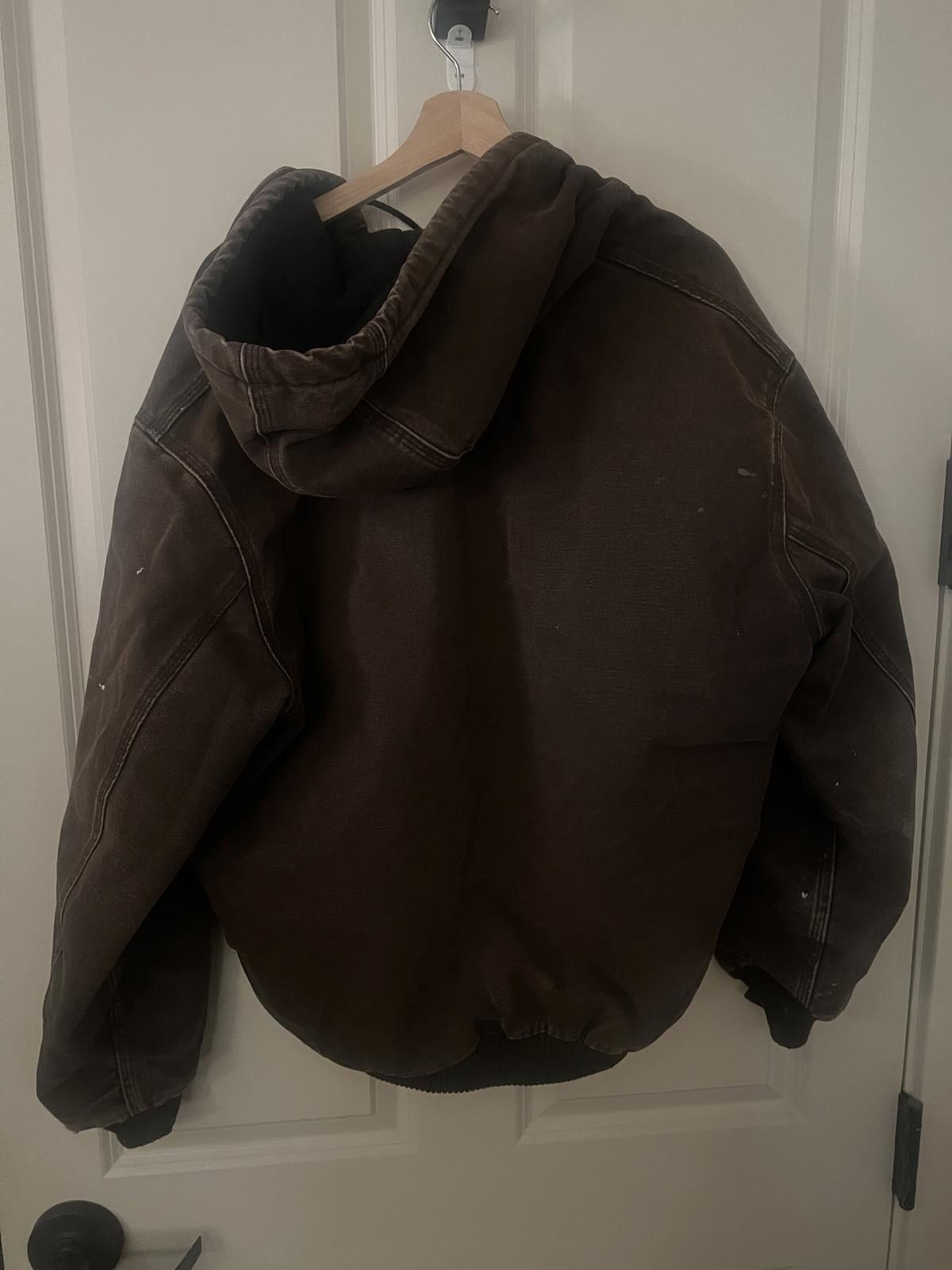 Carhartt Carhartt Men's Brown Hooded Work Jacket with Zip Front Size US L / EU 52-54 / 3 - 2 Thumbnail