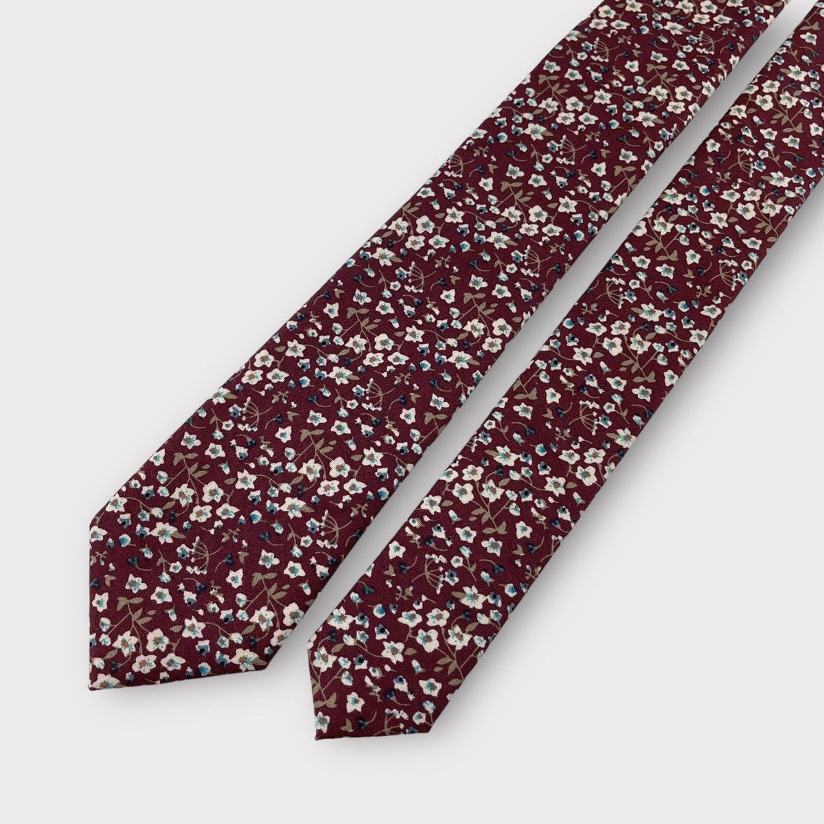 Other Men's Cabernet Floral Print Necktie, Slim 2.5” Width Size ONE SIZE - 2 Thumbnail
