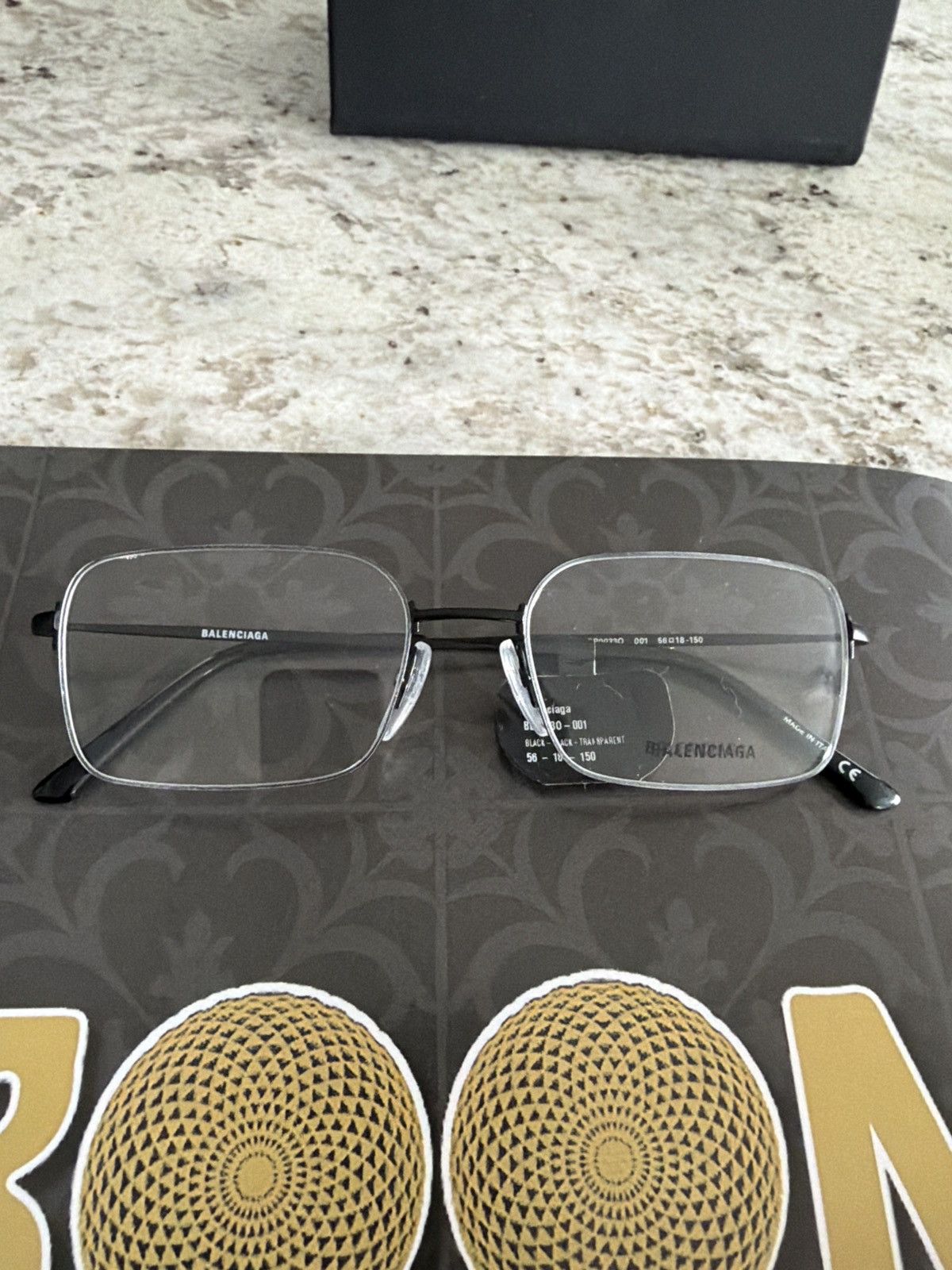Balenciaga Balenciaga Black Metal Glasses Size ONE SIZE - 3 Thumbnail