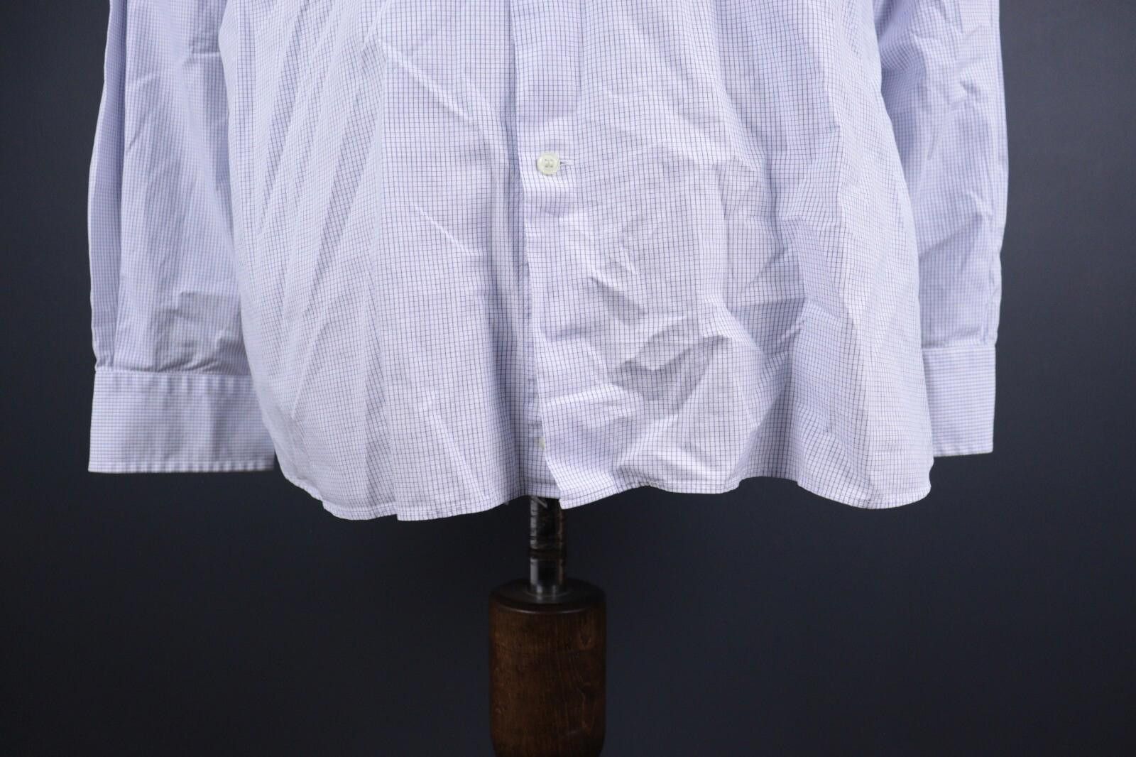 Designer Boggi Milano Tailored Fit Blue Check Down Shirt Size 45 / 18 Size US M / EU 48-50 / 2 - 3 Thumbnail