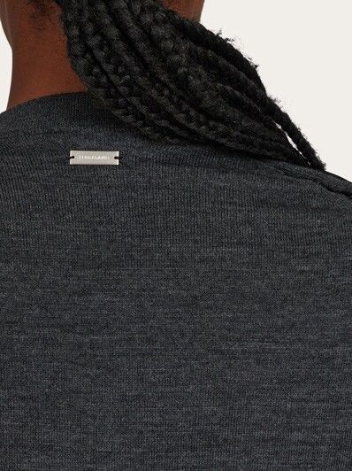 Salvatore Ferragamo o1s1rm0526 Scarf-neck Sweater in Grey Size S / US 4 / IT 40 - 5 Thumbnail