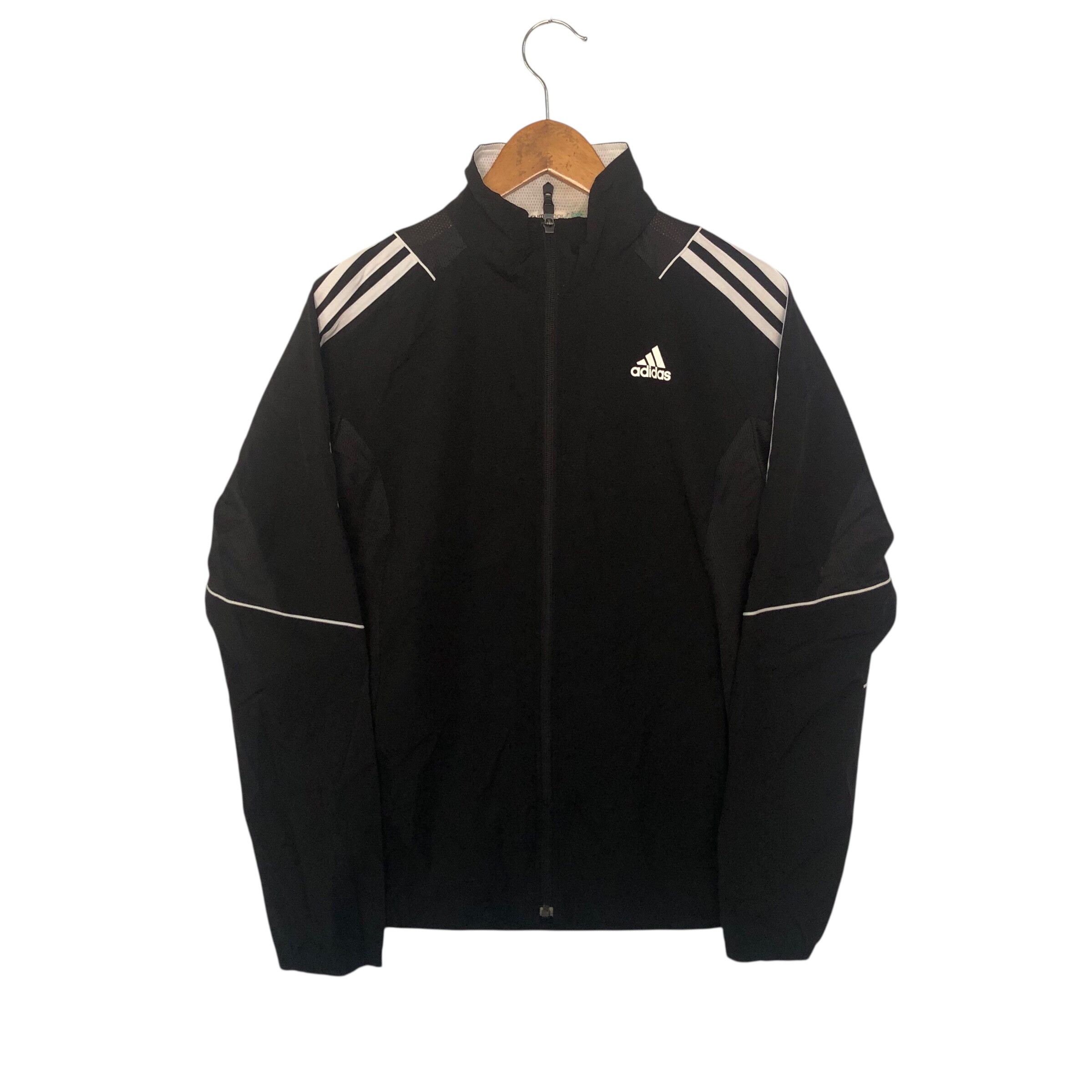 Adidas Adidas Windbreaker Running Wear Three Stripe Black Small Size US S / EU 44-46 / 1 - 1 Thumbnail