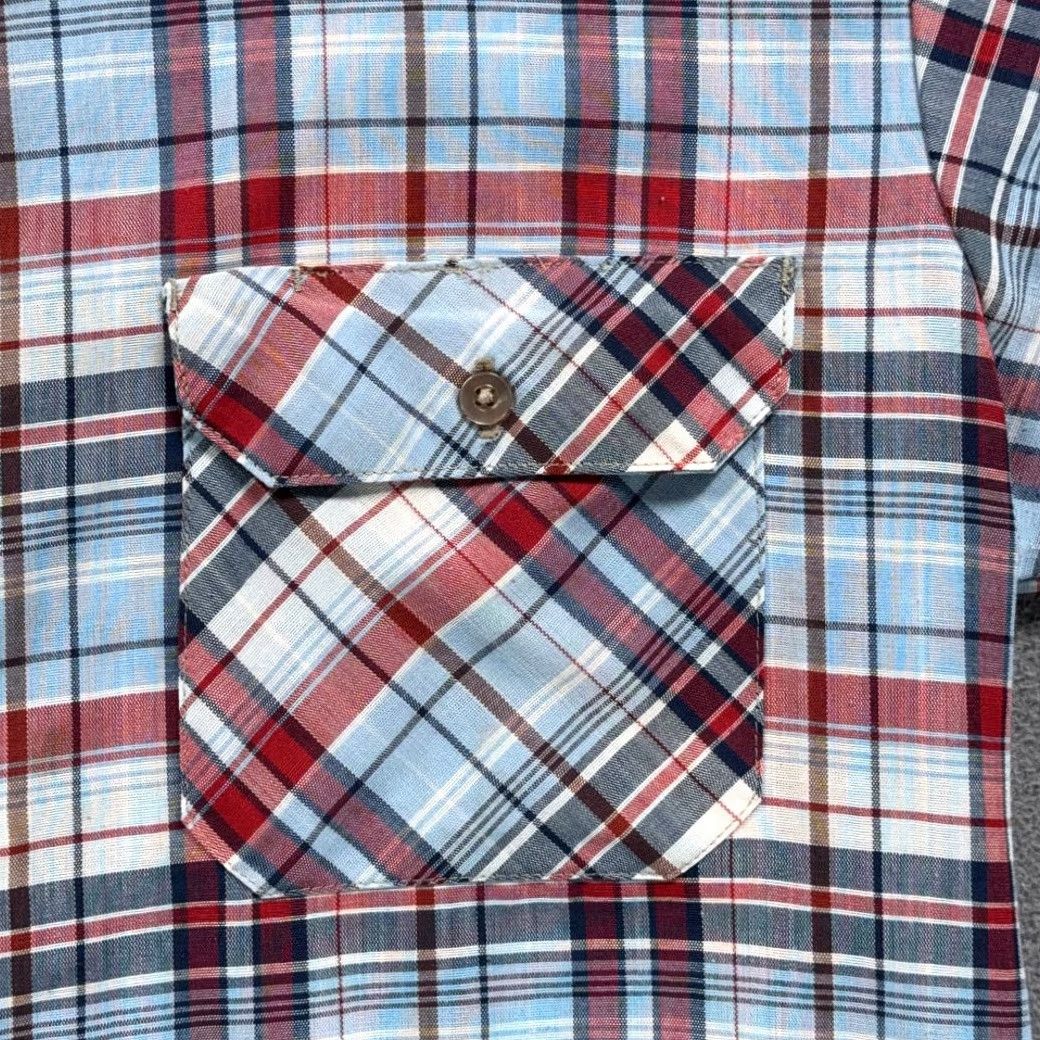 Vintage Vintage Big Mac Shirt Adult MEDIUM Blue Red Plaid Camp Collar Workwear 70s Size US M / EU 48-50 / 2 - 5 Thumbnail