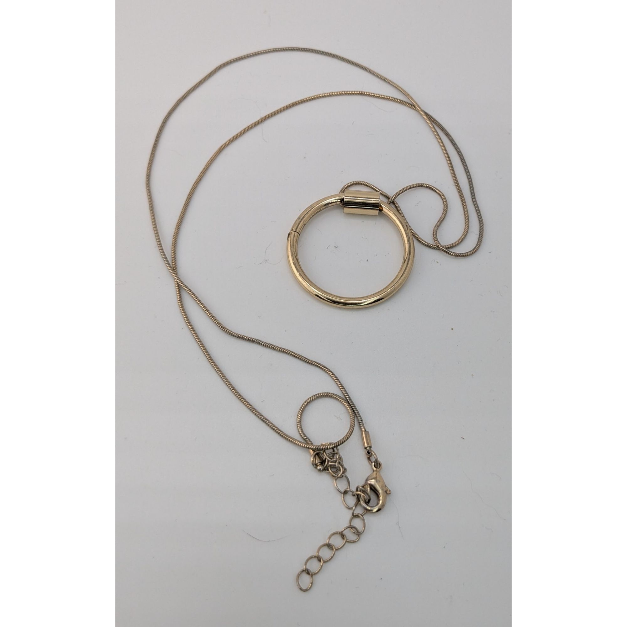 Other Modern Geometric Silver Tone Snake Chain Necklace With Gold Size ONE SIZE - 6 Thumbnail