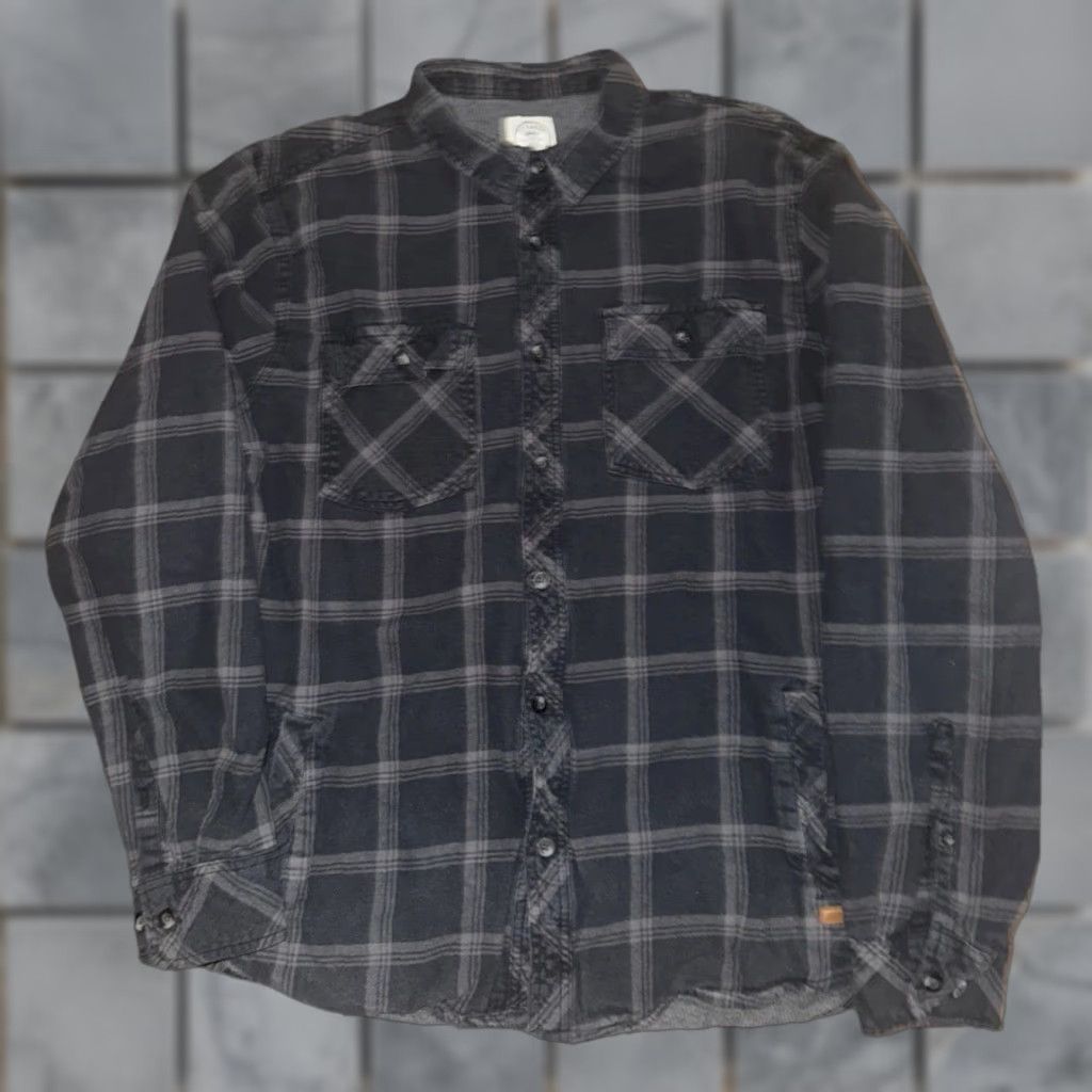 Vintage Vikt Voyager Thermal Lined Flannel Shirt Black Gray Plaid Heavyweight USA Made Large Shirt Mens Regular Size L Size US L / EU 52-54 / 3 - 1 Thumbnail