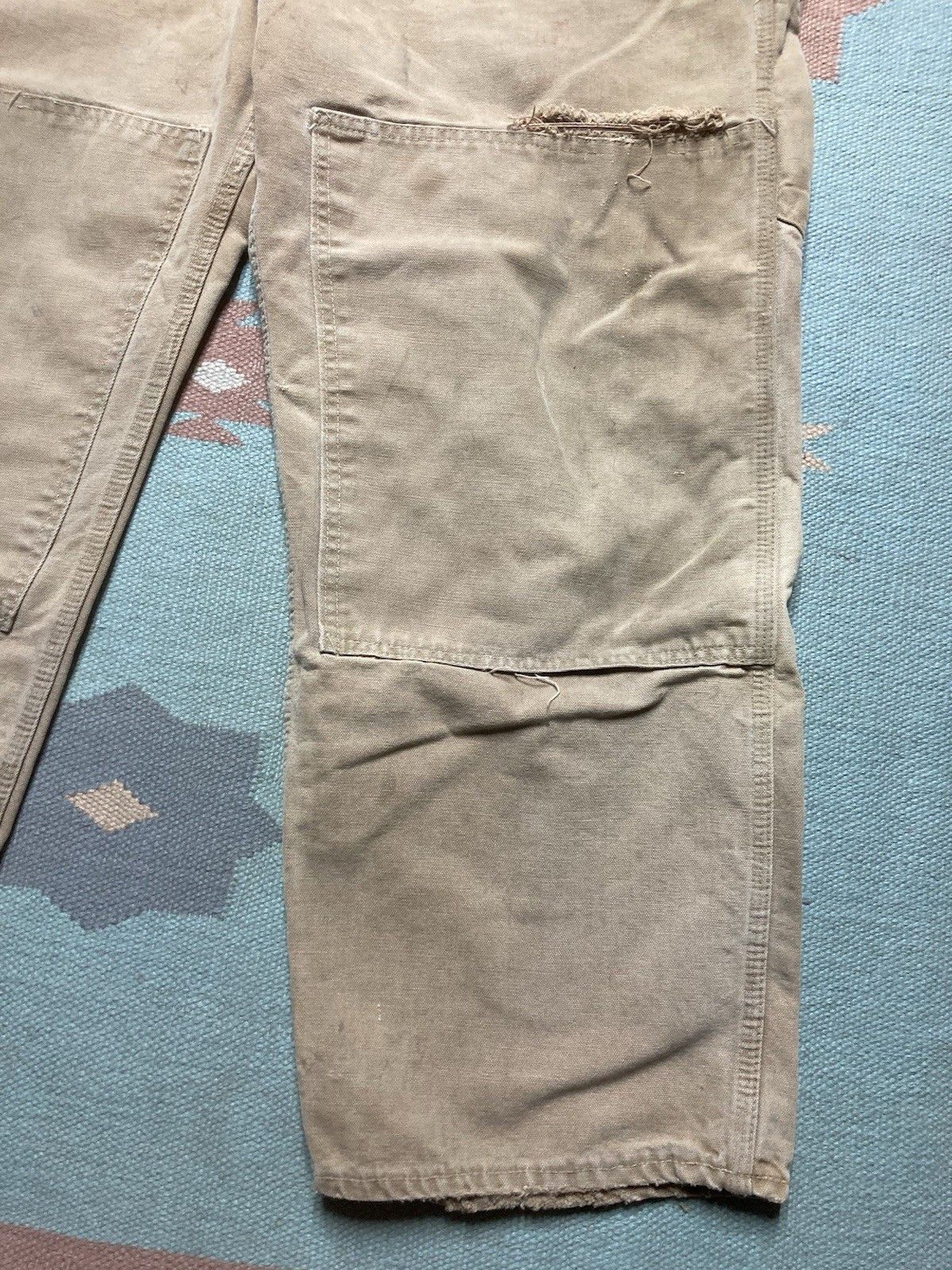 Vintage 1960s 70s carhartt overalls double knee canvas Big C 40x27 Size US 40 / EU 56 - 4 Thumbnail