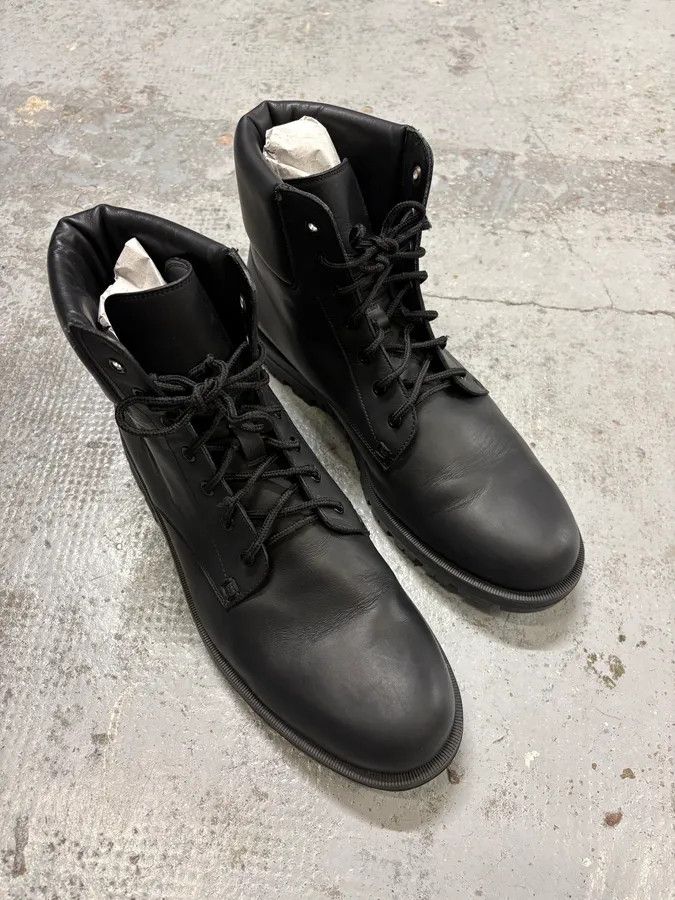 Gucci 2000s Gucci Black Lace-Up Combat Leather Boots Size US 12.5 / EU 45-46 - 5 Thumbnail