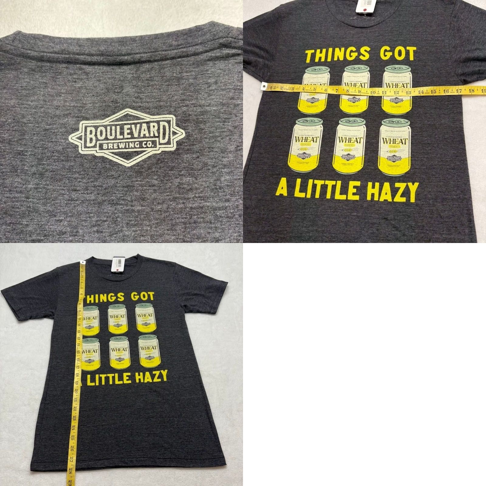 Vintage Charles Hustle T-Shirt Things Got A Little Hazy Boulevard Wheat Beer Gray S Mens XSmall Size US S / EU 44-46 / 1 - 8 Thumbnail