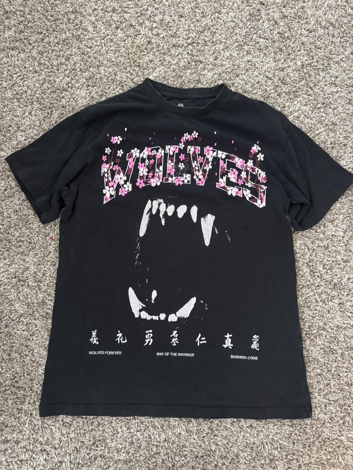 Darc Sport Wolves Cherry 🌸 Blossoms Premium Tee Washed Black