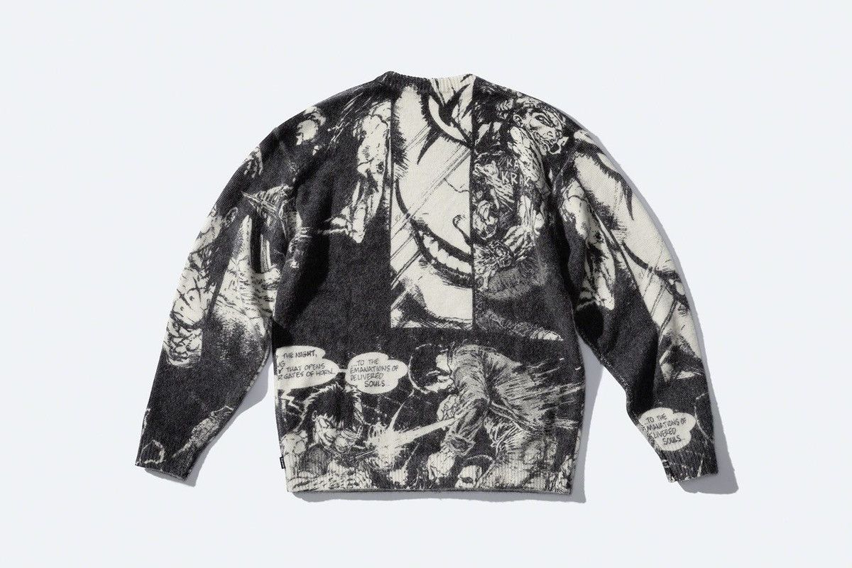 Supreme FALL WiNTER 2021 THE CROW MOHAiR KNiT CREWNECK SWEATER MANGA Size US S / EU 44-46 / 1 - 4 Thumbnail