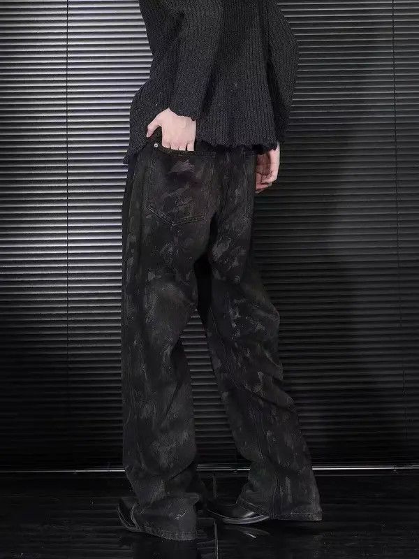 Japanese Brand VIBE Dirty washed distressed baggy jeans Size US 34 / EU 50 - 4 Thumbnail