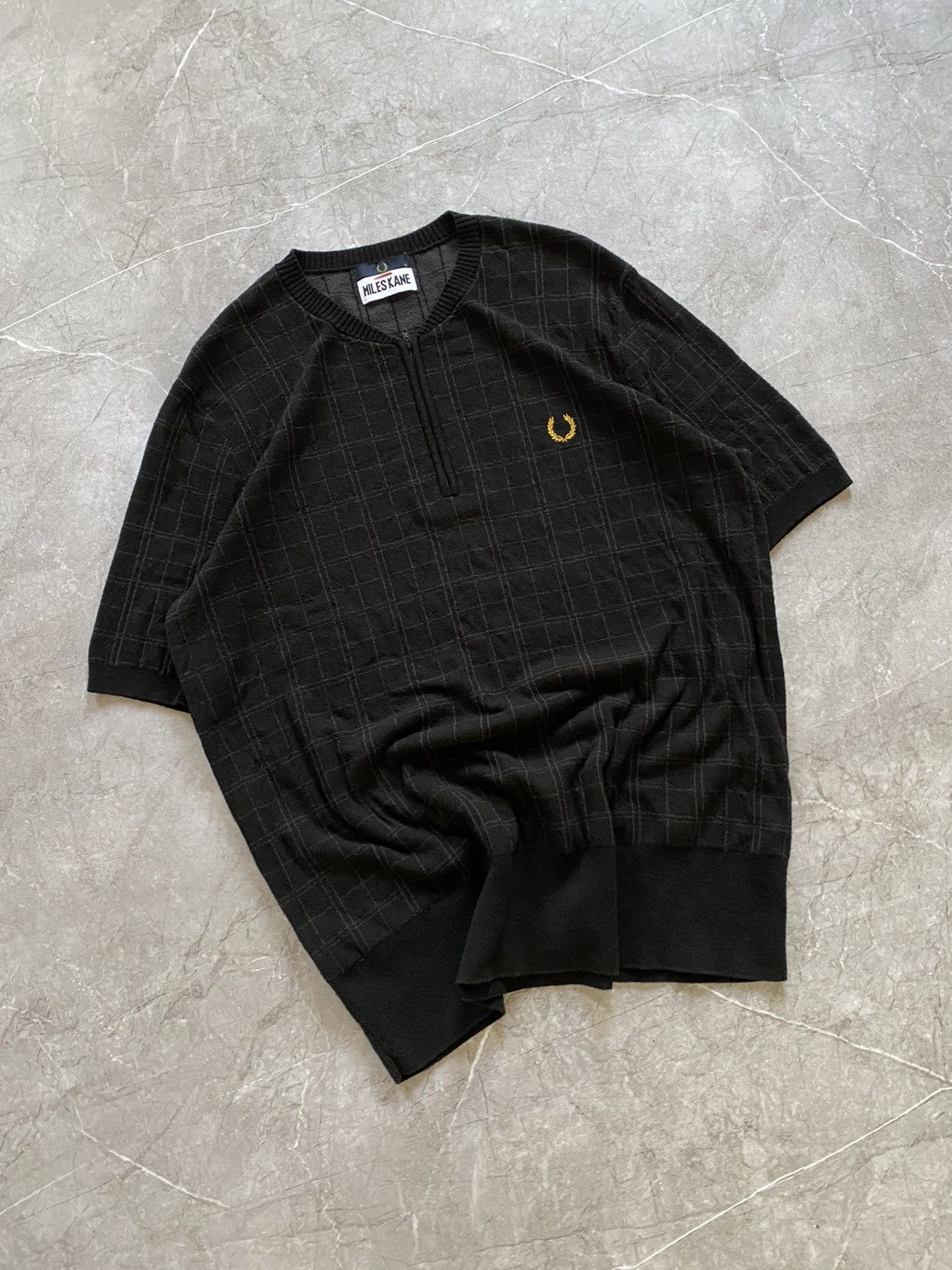 Fred Perry × Vintage Fred Perry x Miles Kane Black 1/4 Quarter Zip Polo Shirt Size US XL / EU 56 / 4 - 1 Thumbnail