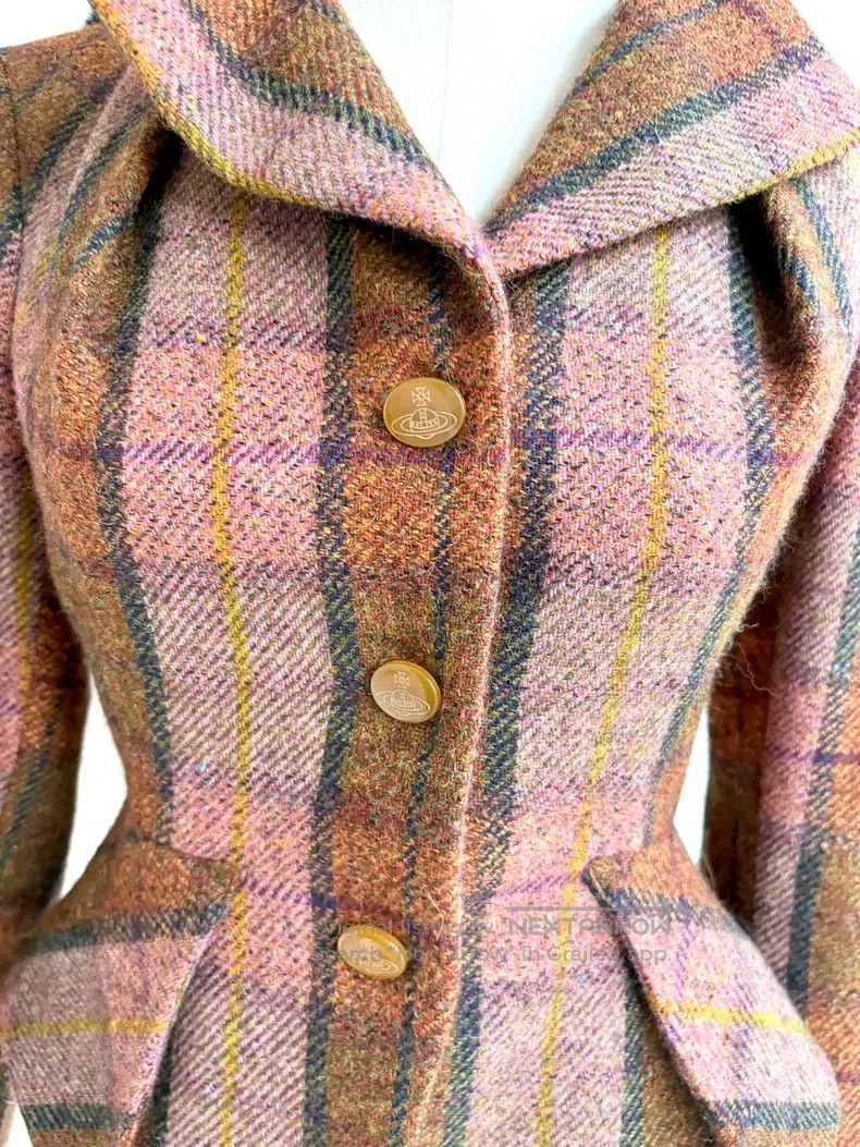 Vivienne Westwood Vivienne Westwood Orange and Black Plaid Wool Blazer with Size XS / US 0-2 / IT 36-38 - 6 Thumbnail