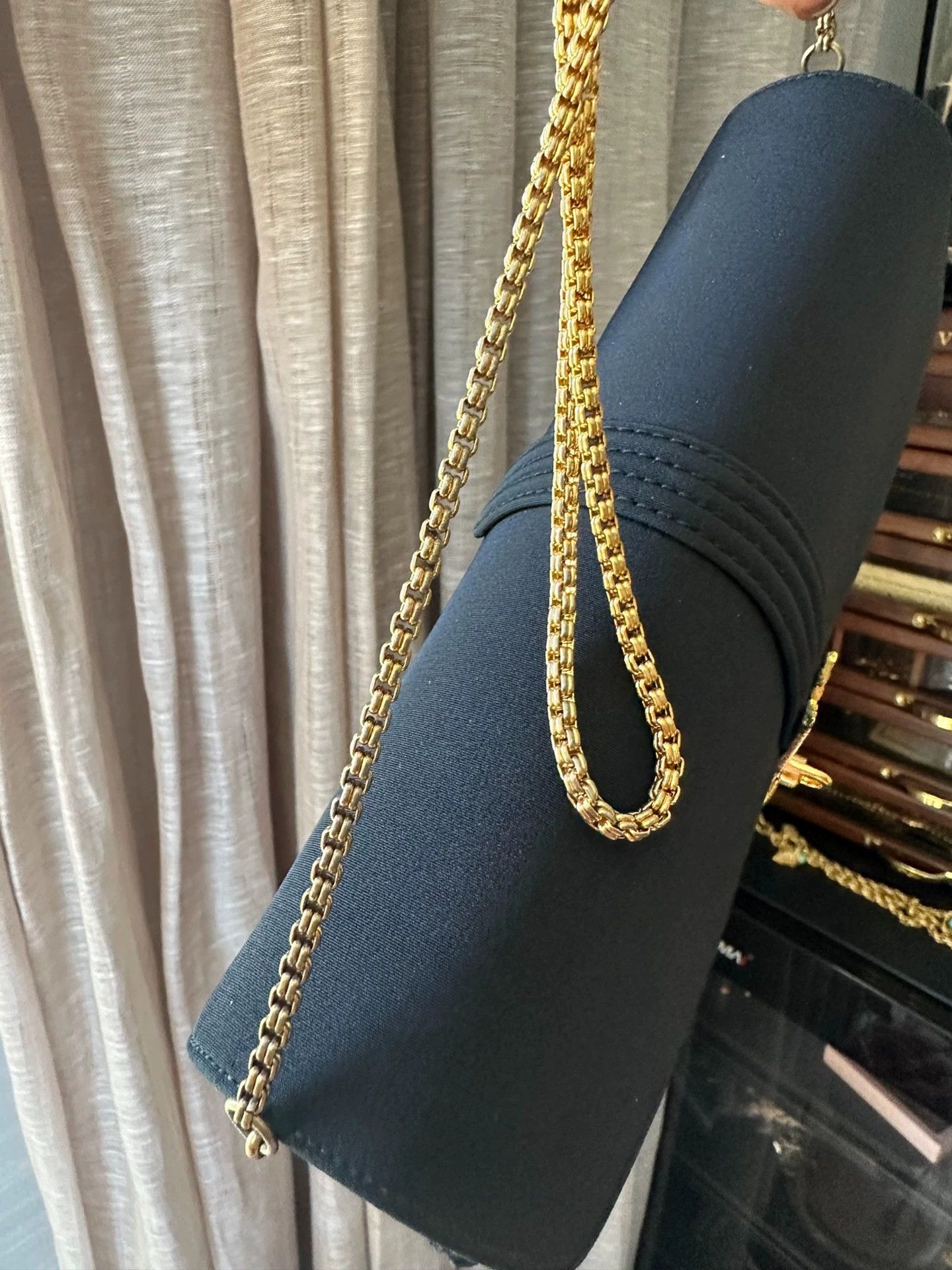 Other Morabito Vintage Black Gold Chain 2way Clutch Crossbody Size ONE SIZE - 8 Thumbnail