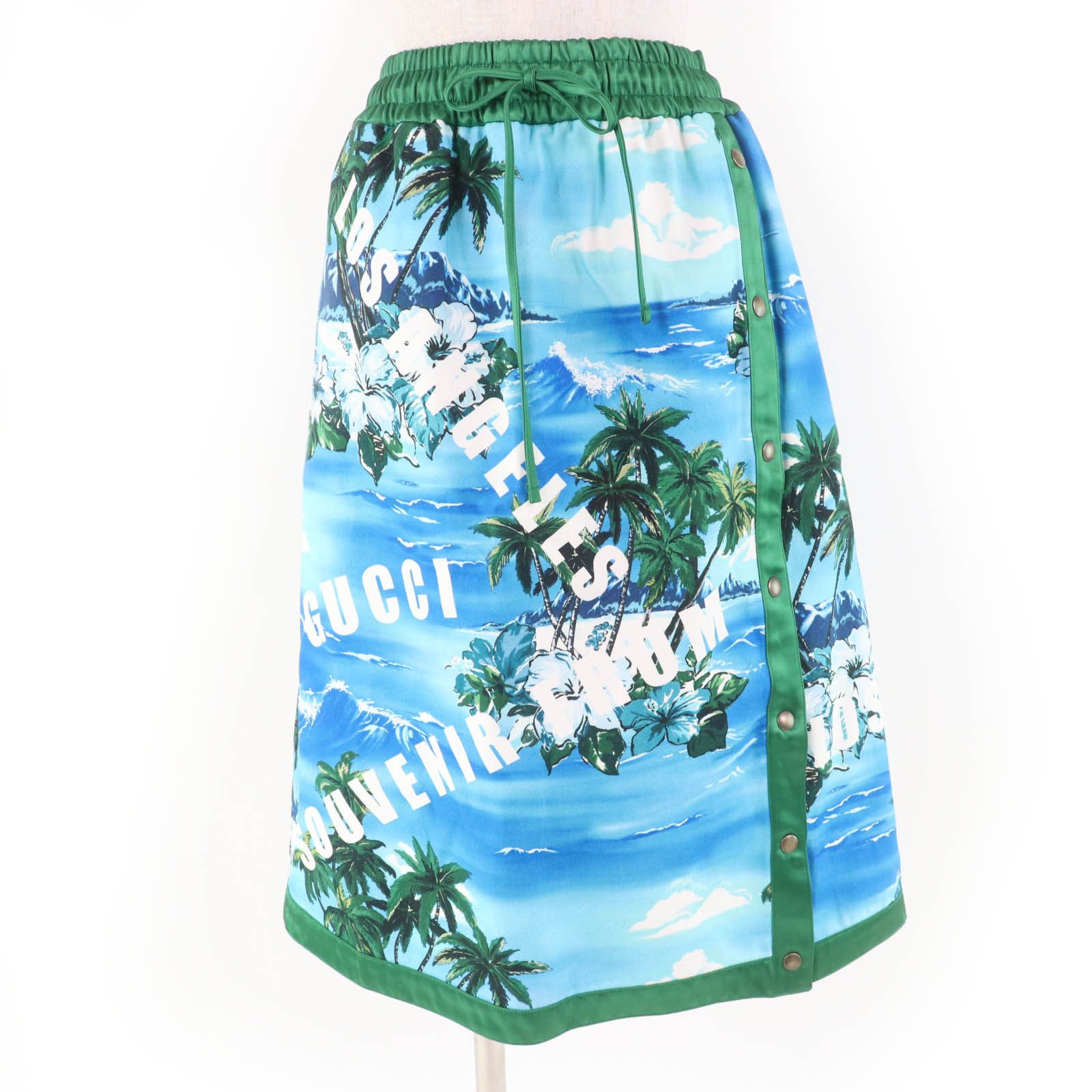 Gucci Gucci Gucci Los Angeles Palm Tree Print Cotton Skirt Cotton Skirts 693162 DUTY FREE for USA Size ONE SIZE - 1 Thumbnail
