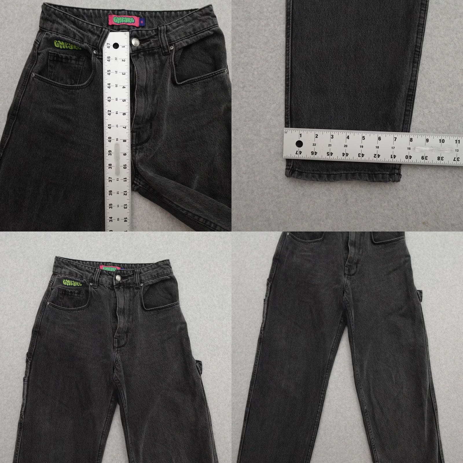 Empyre EMPYRE Jeans Womens 0 Tori Denim Skater Carpenter Baggy 0x30 Faded Charcoal Size 25" / US 0 / IT 36 - 8 Thumbnail
