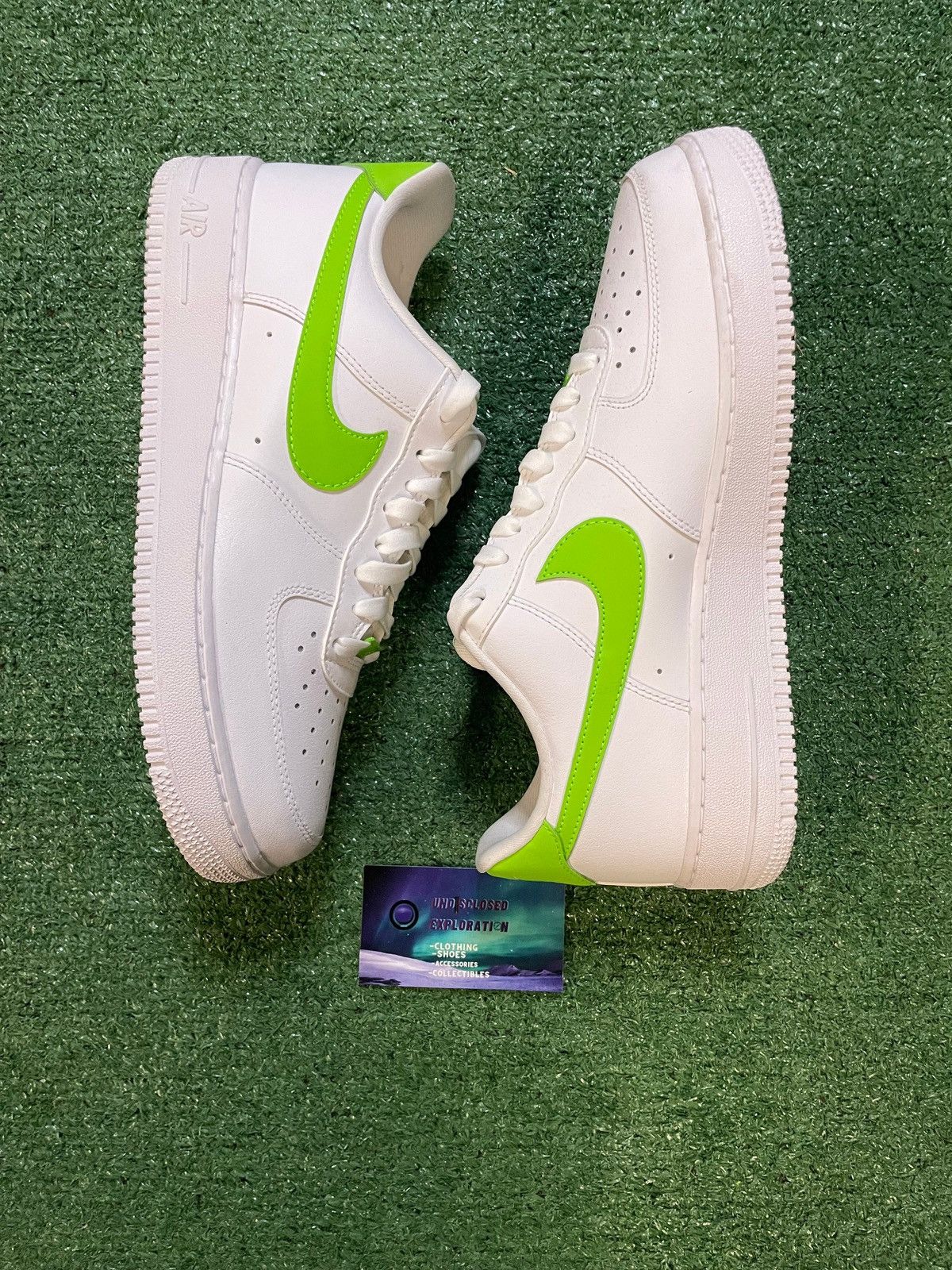 Nike Nike Air Force 1 low white action green Size US 9.5 / EU 42-43 - 4 Thumbnail