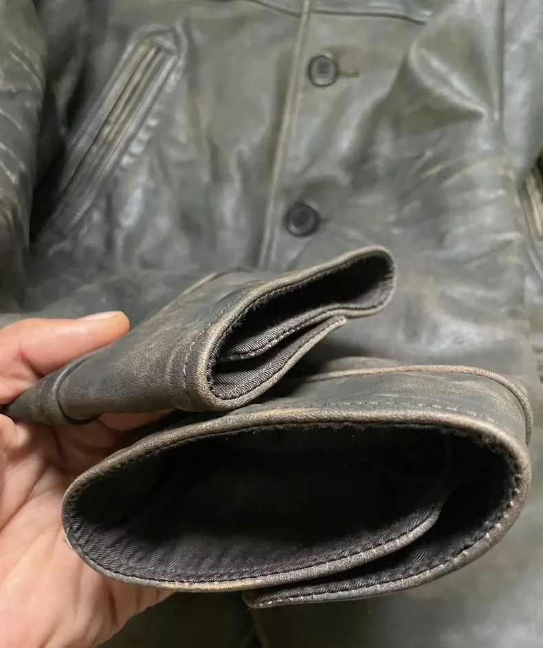 RRL Ralph Lauren RRL Ralph Lauren Blue dyed used leather jacket for the gat Size US S / EU 44-46 / 1 - 6 Thumbnail