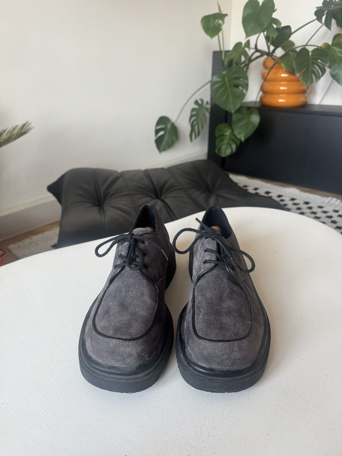 Leather Rare Vintage Avant Garde Platform Derby Leather Boots Suede Size US 8.5 / EU 41-42 - 2 Thumbnail