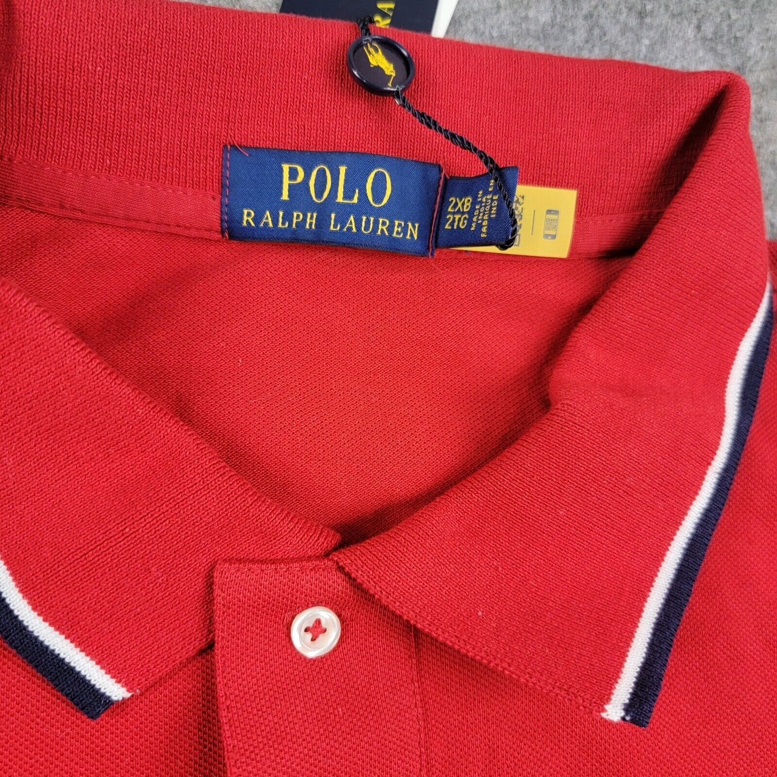 Polo Ralph Lauren Polo Ralph Lauren Tipped Collar Polo Shirt Custom Slim Fit Size US XXL / EU 58 / 5 - 7 Thumbnail