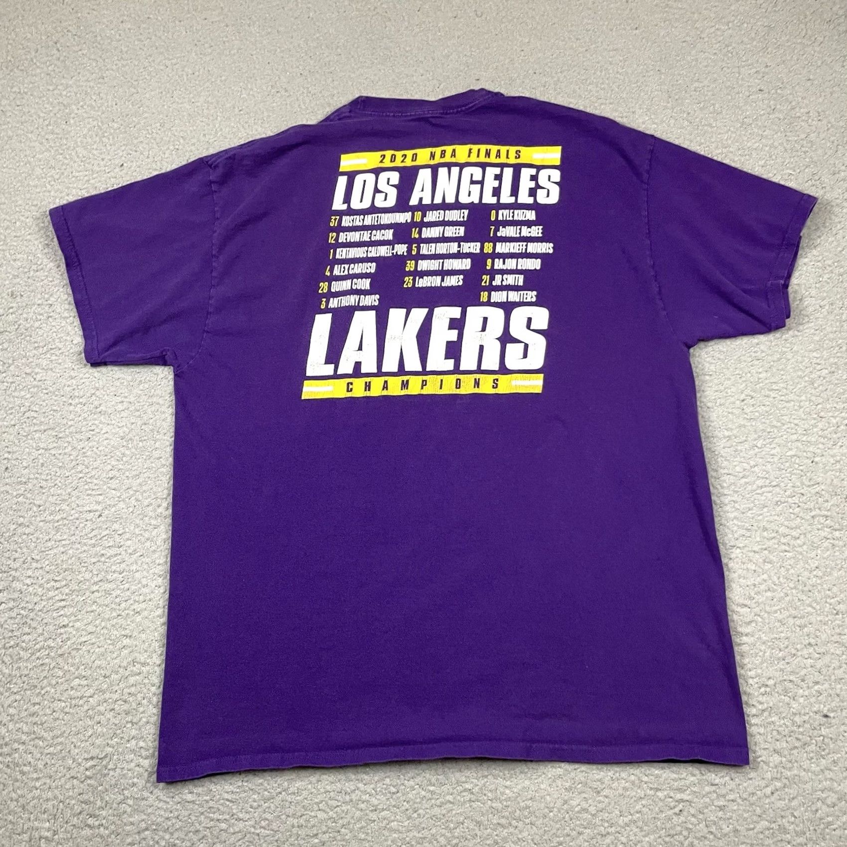 NBA VINTAGE Lakers T Shirt Adult XL Purple NBA Finals Champions Bubble Rare Lee Sport Shirt Mens XL Yellow Size US XL / EU 56 / 4 - 5 Thumbnail