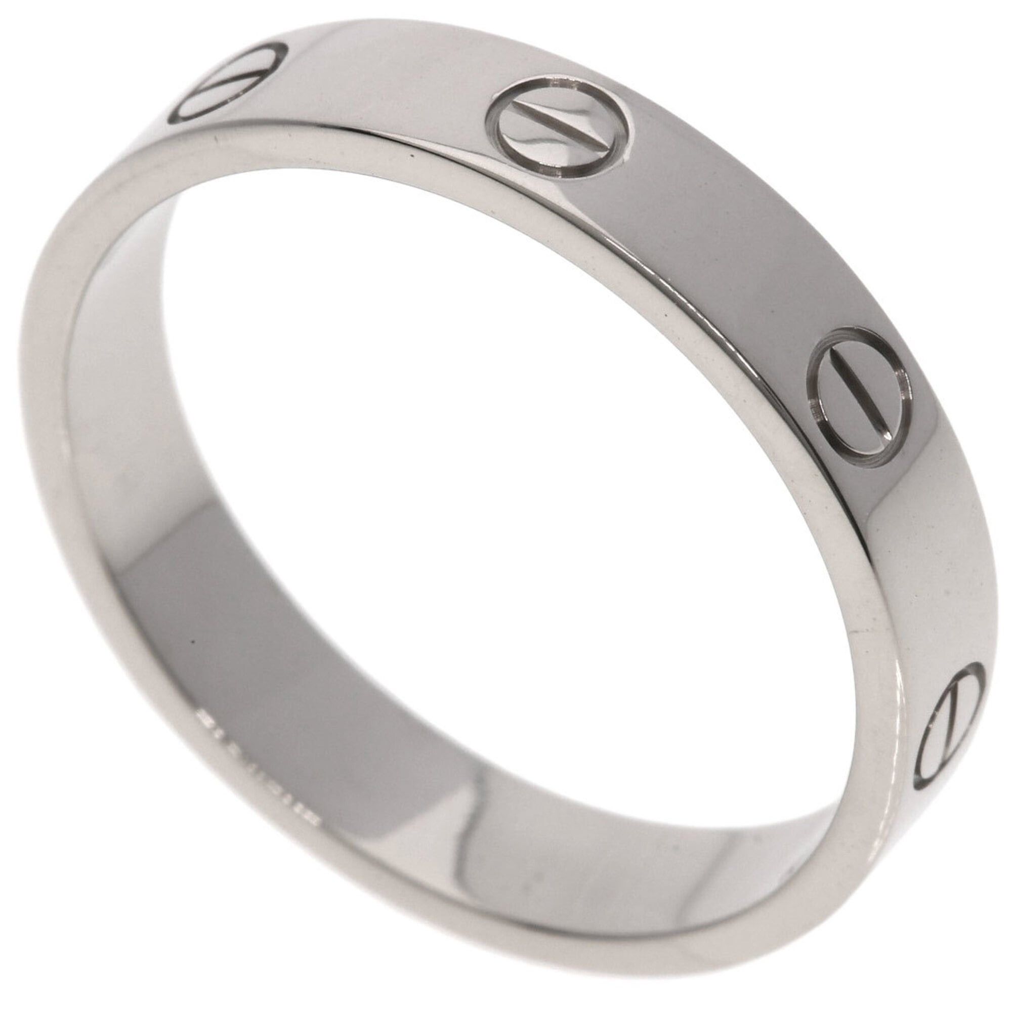 Cartier Cartier Mini Love Ring #58, 18K White Gold, Women's Ring, CARTIER Size ONE SIZE - 1 Thumbnail