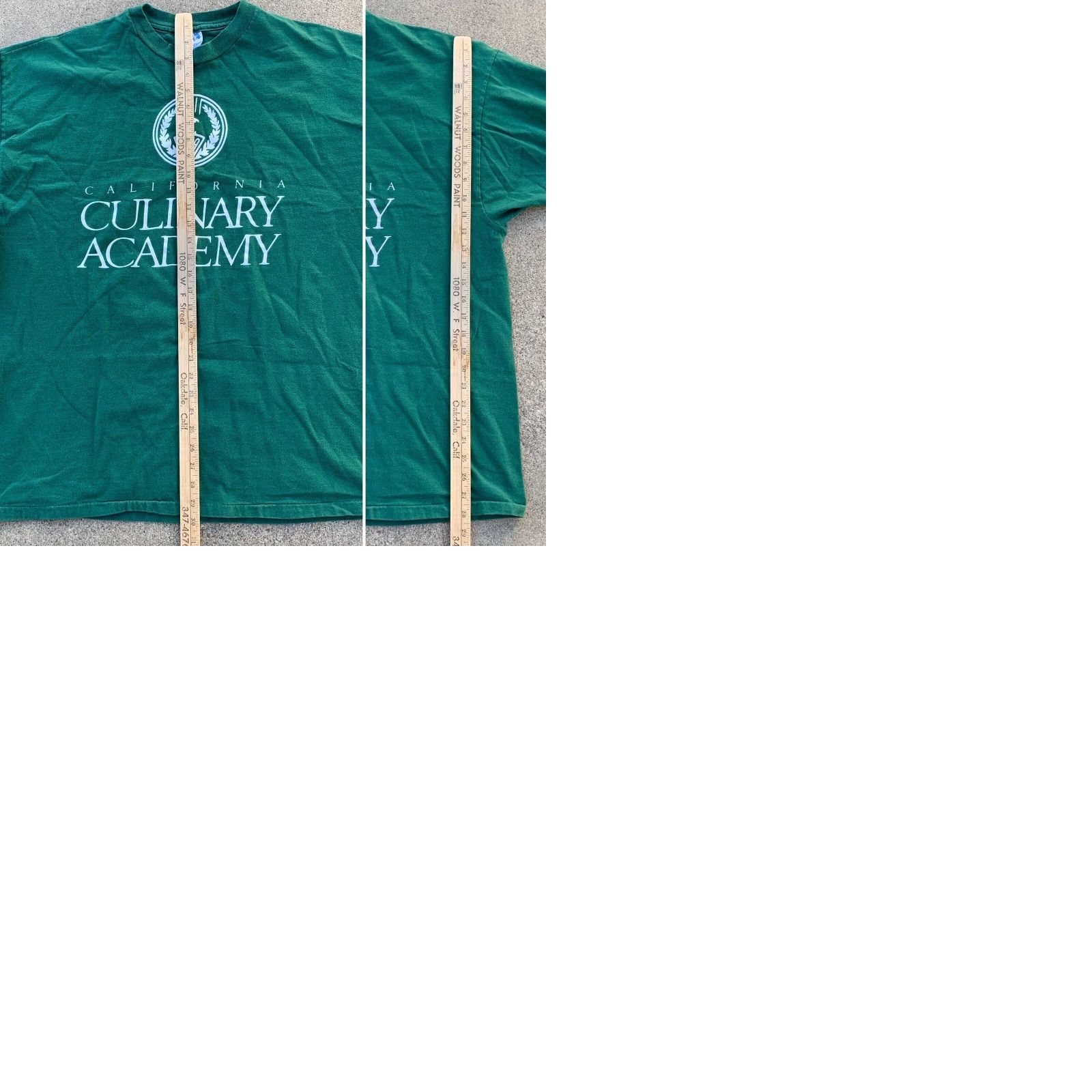 Hanes vintage Hanes California Culinary Academy t-shirt graphic tee 1990s single stitch XXL Green Cotton crew neck short sleeve Men Size US XXL / EU 58 / 5 - 9 Thumbnail