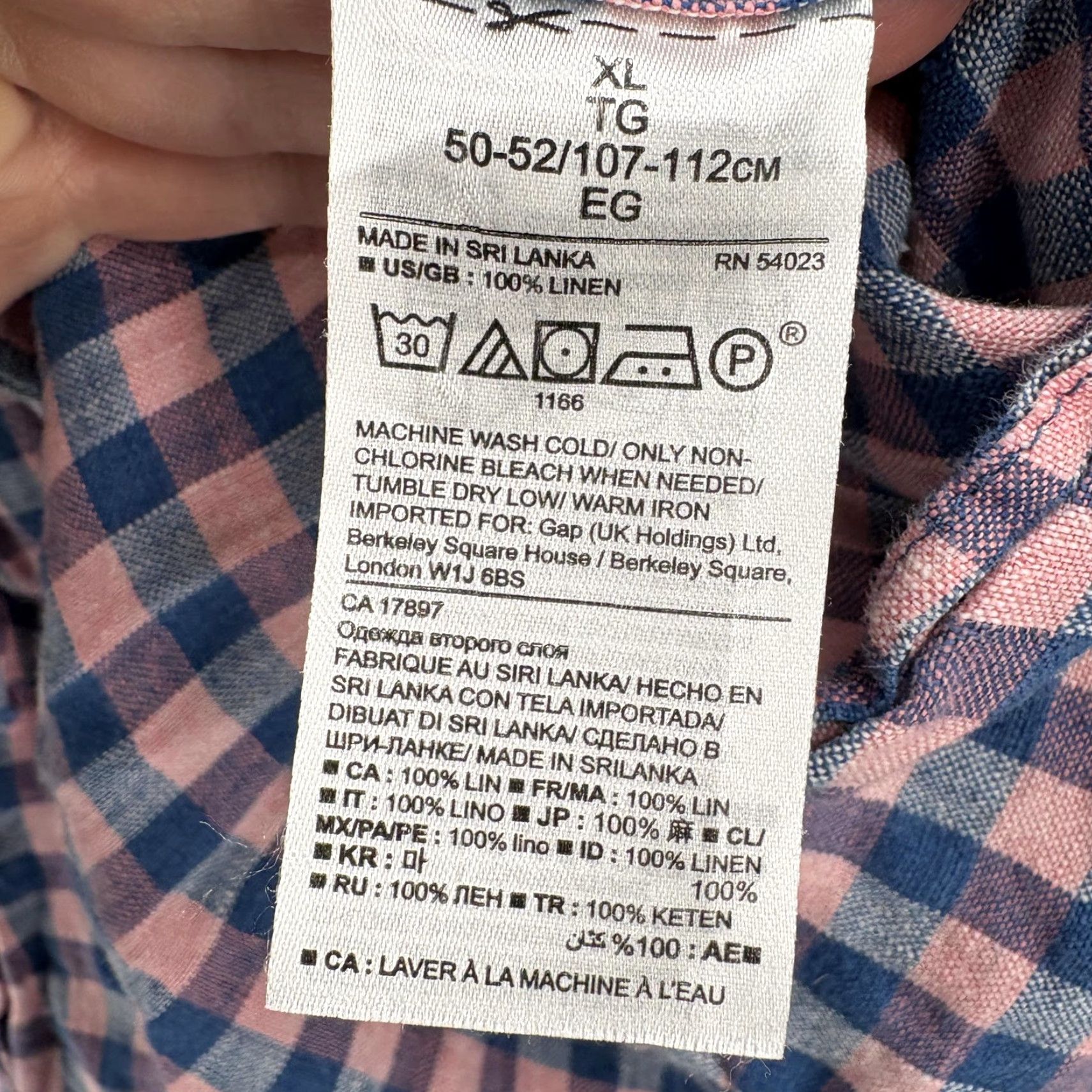 Banana Republic Banana Republic Shirt Mens XL Pink Check Short Sleeve Button-Up Linen Casual Preppy Spring Summer Brushed Button-Down Collared Fit Regular Vintage No Size US XL / EU 56 / 4 - 4 Thumbnail