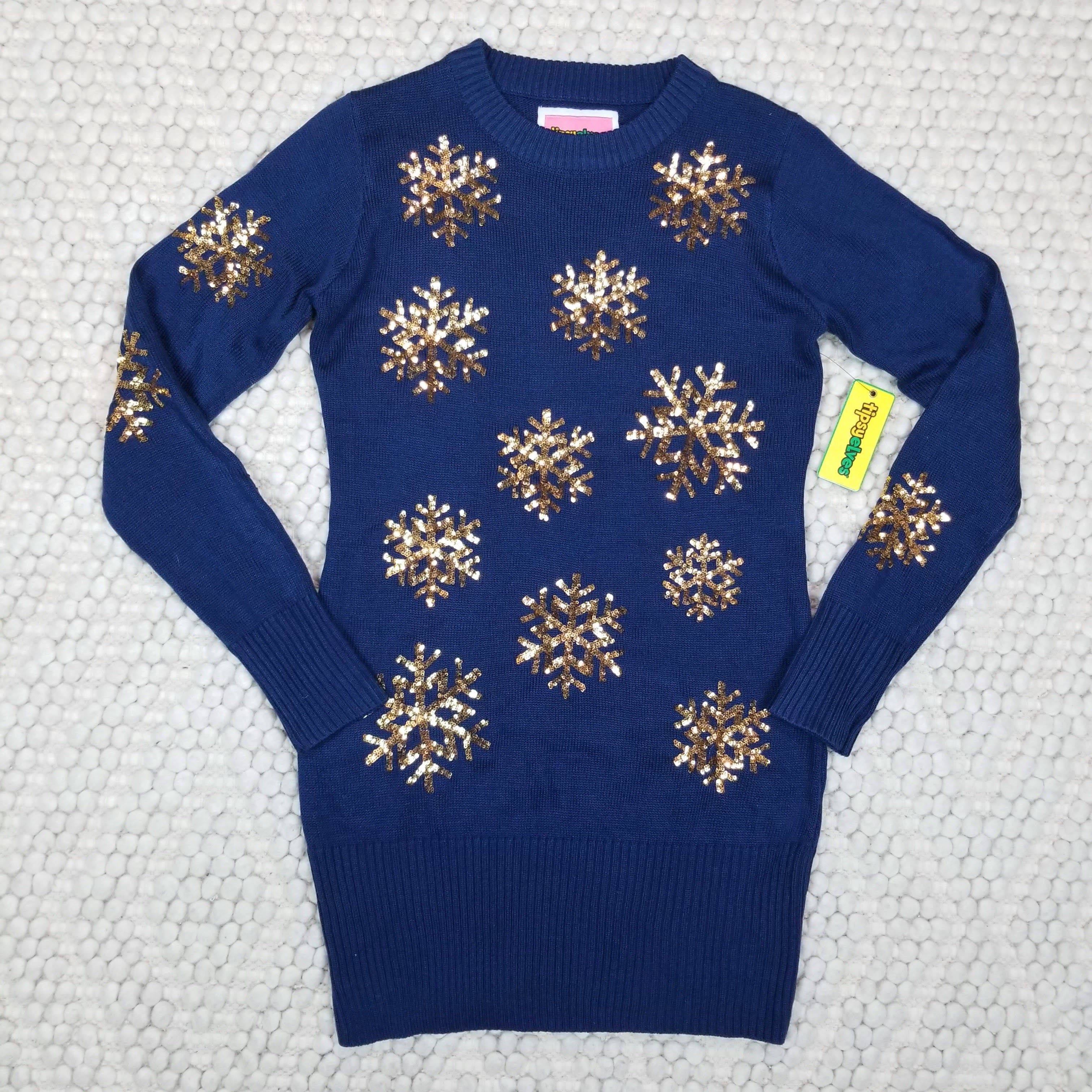 Tipsy Elves NWT Tipsy Elves Golden Snowflake Sweater Dress Size M / US 6-8 / IT 42-44 - 6 Thumbnail