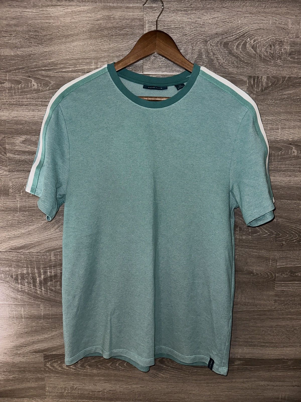 Perry Ellis Perry Ellis Stripe Sleeve Tee – Teal Size US L / EU 52-54 / 3 - 2 Thumbnail
